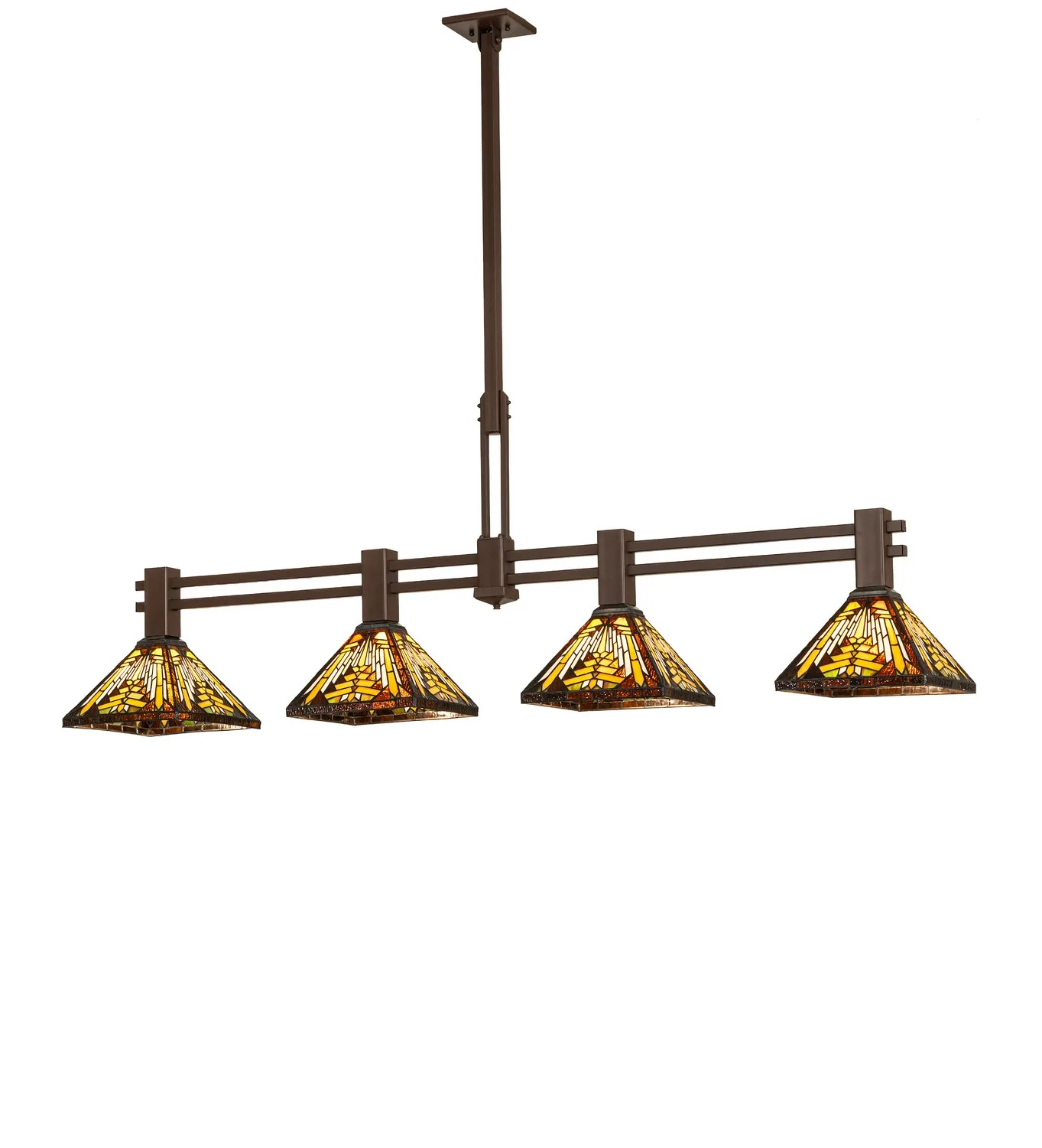Nuevo Mission Four Light Island Pendant in Cafe Noir