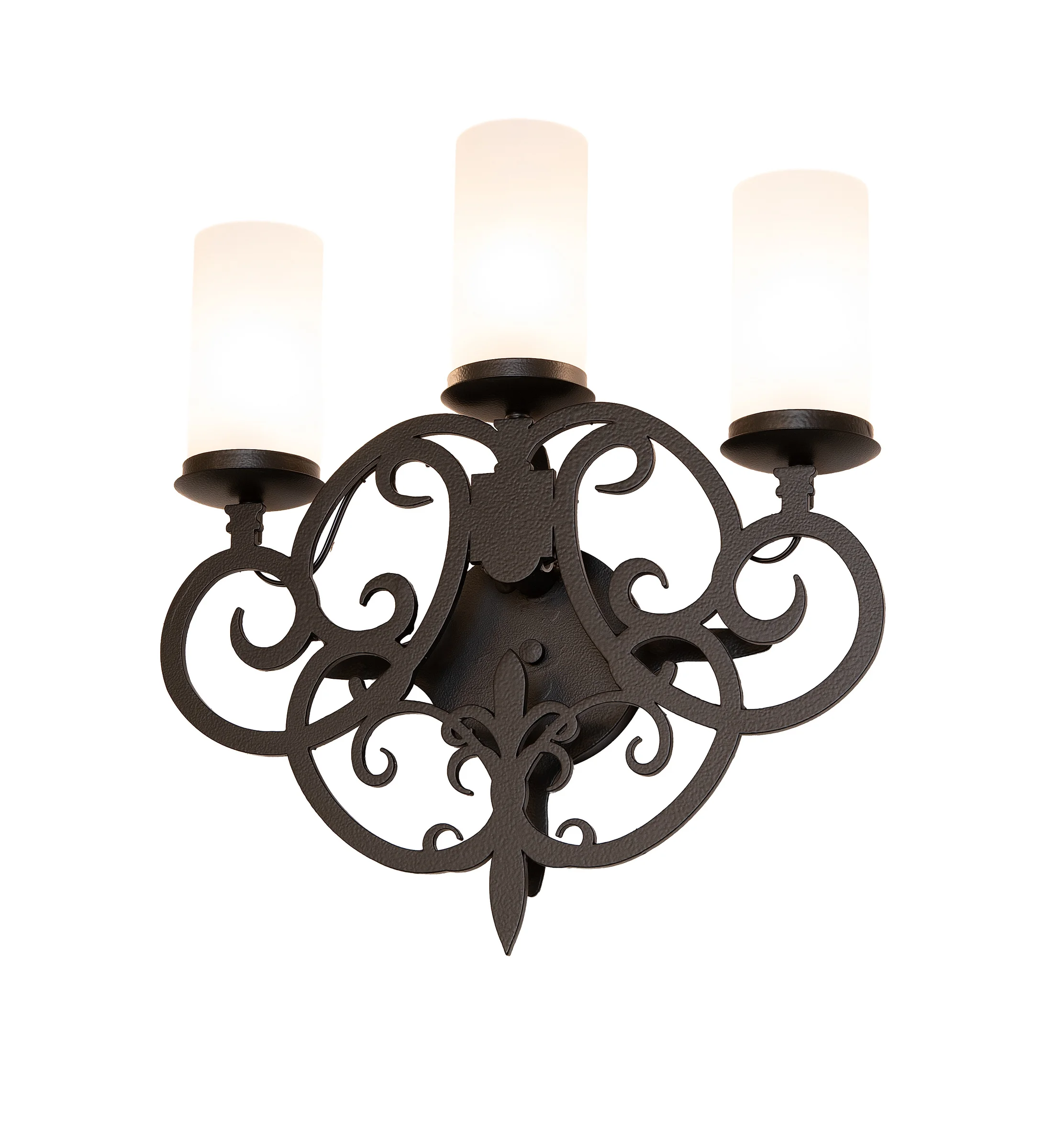 Ashley LED Wall Sconce in Black Satin Wrought Iron