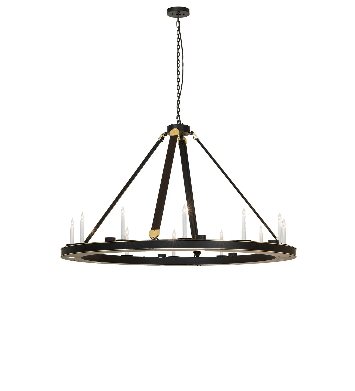 Granville 20 Light Chandelier in Solar Black/Polished Brass