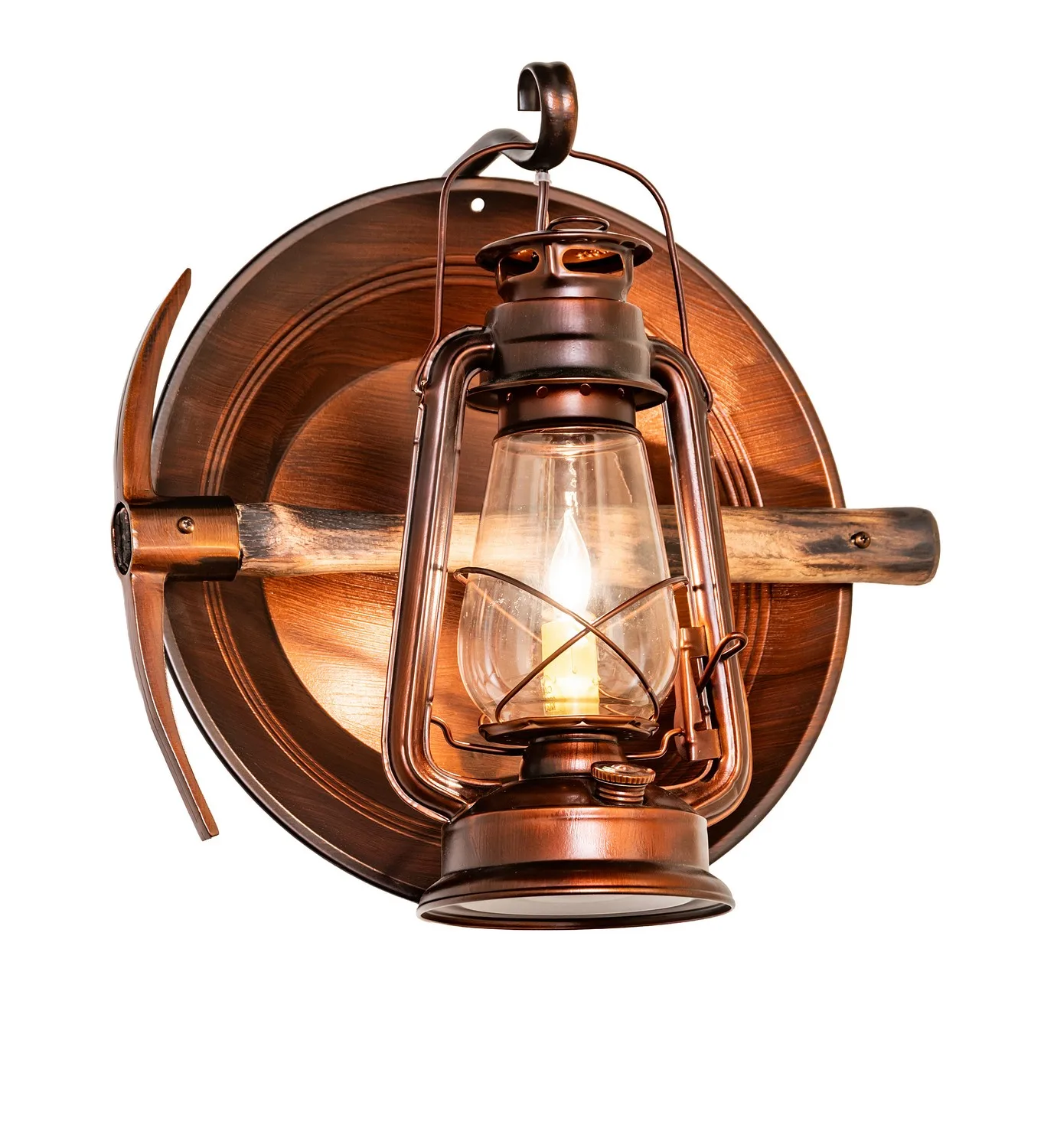 Miners Lantern One Light Wall Sconce in Vintage Copper