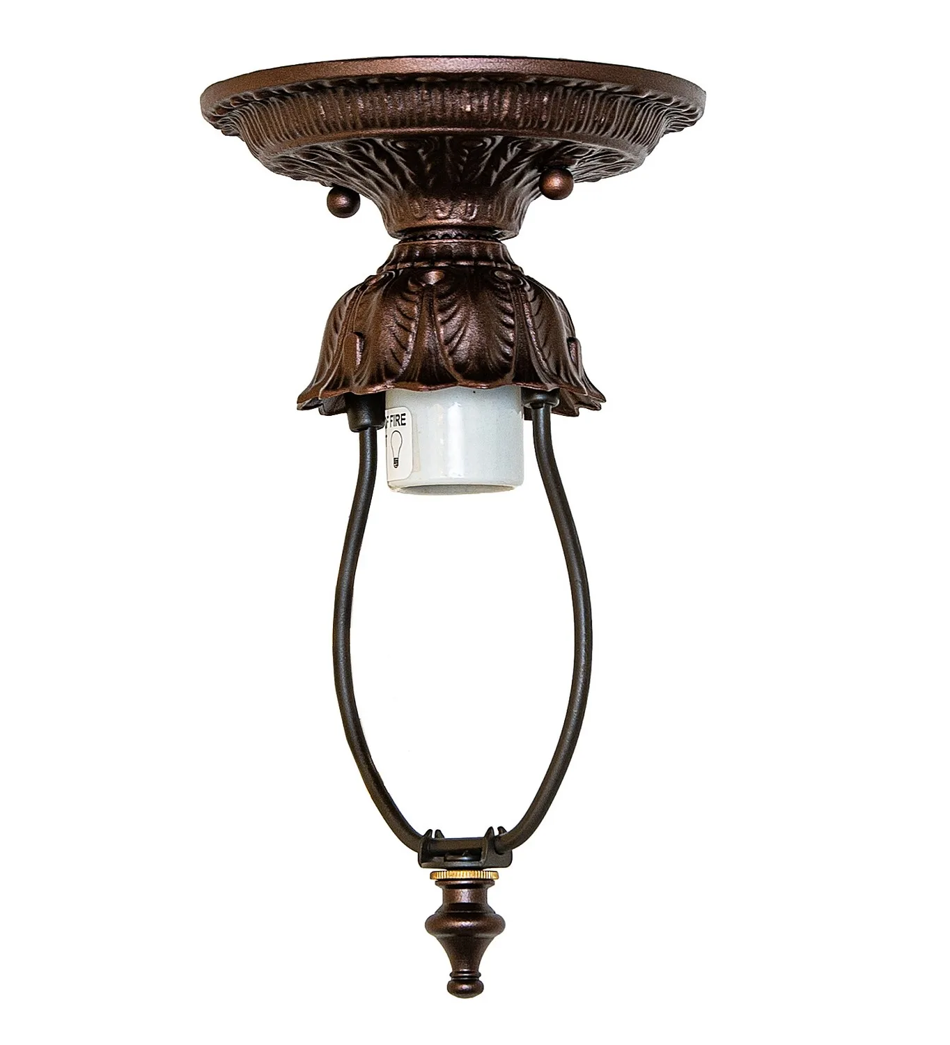 Victorian One Light Flush Mount Hardware in Mahogany Bronze