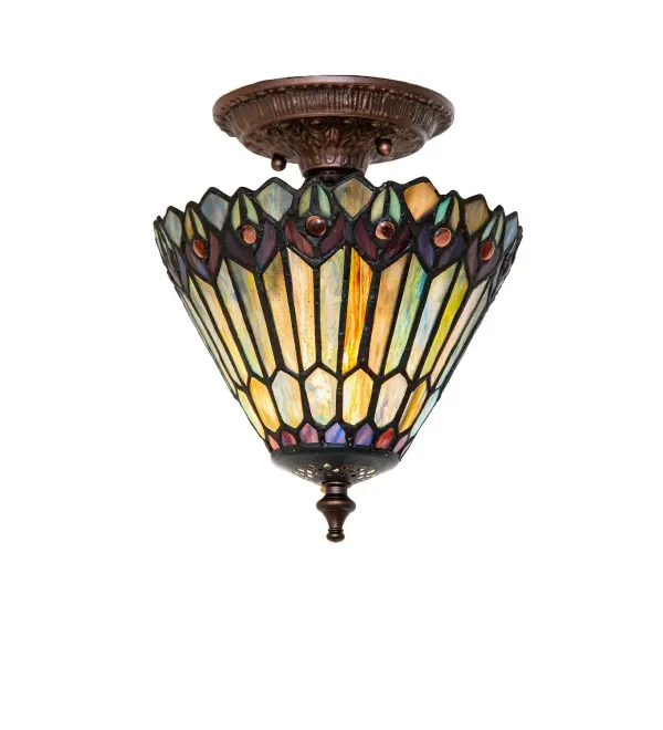 The Meyda Tiffany - Tiffany Jeweled Peacock by Meyda Lighting