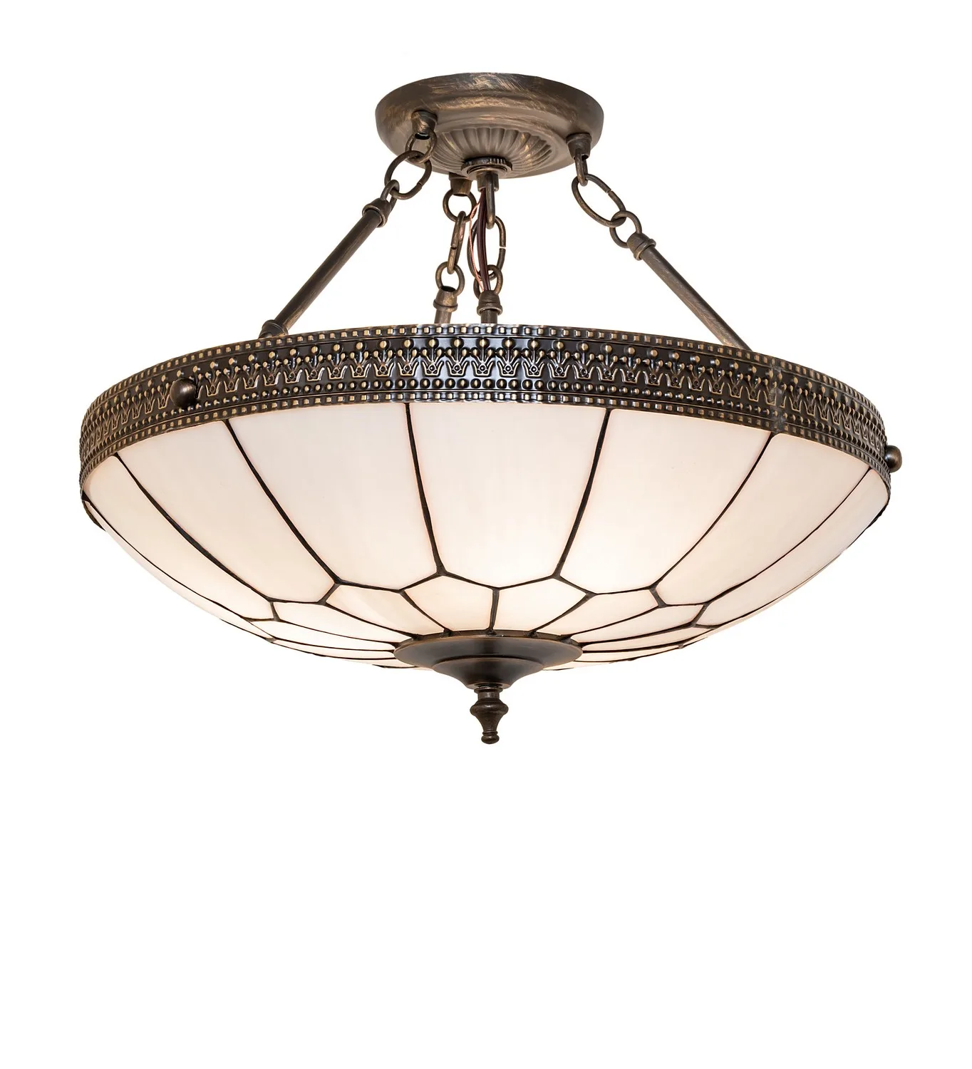 Vincent Three Light Semi-Flush Mount in Hi-Lited Craftsman Brown Antique Brass Matte