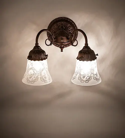 Wreath & Garland 2-Light Victorian Wall Sconce - Image 1