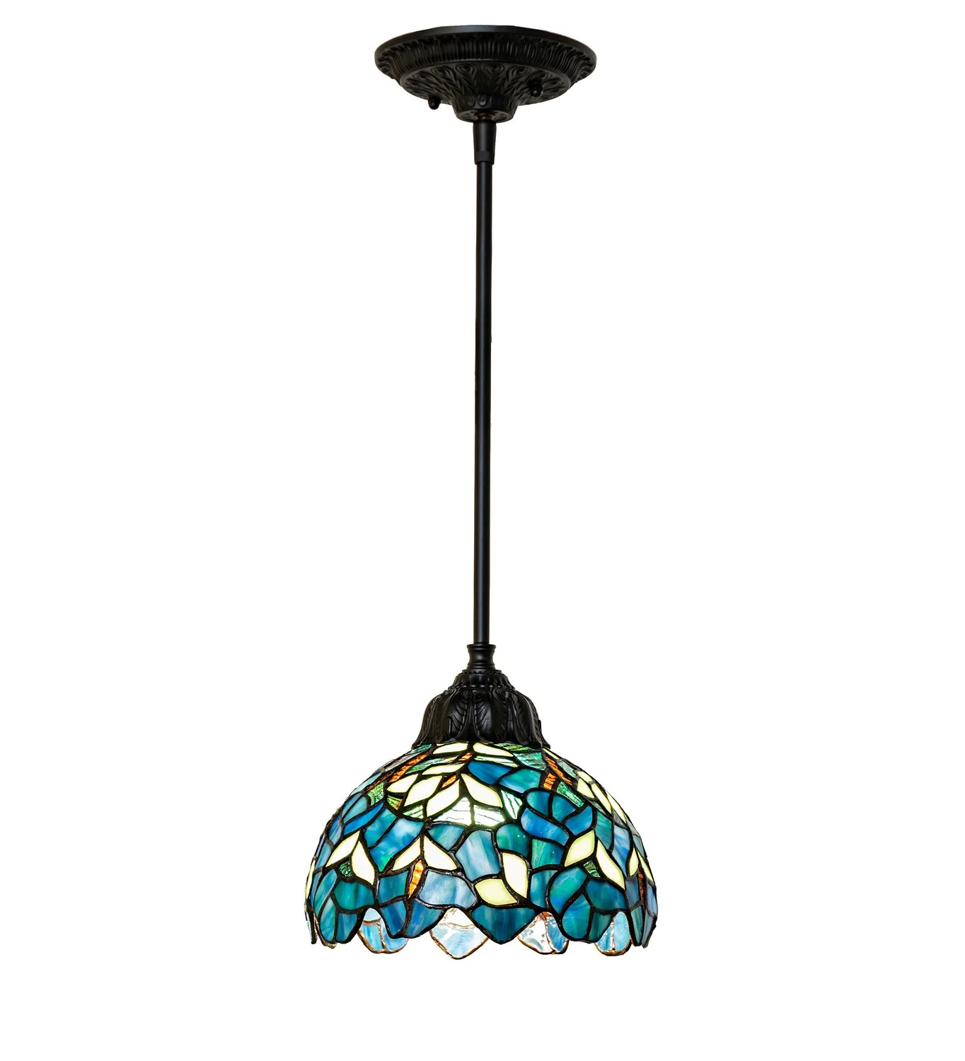 Nightfall Wisteria One Light Pendant in Solar Black