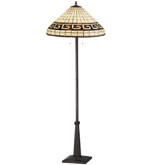 62"H Greek Key Floor Lamp