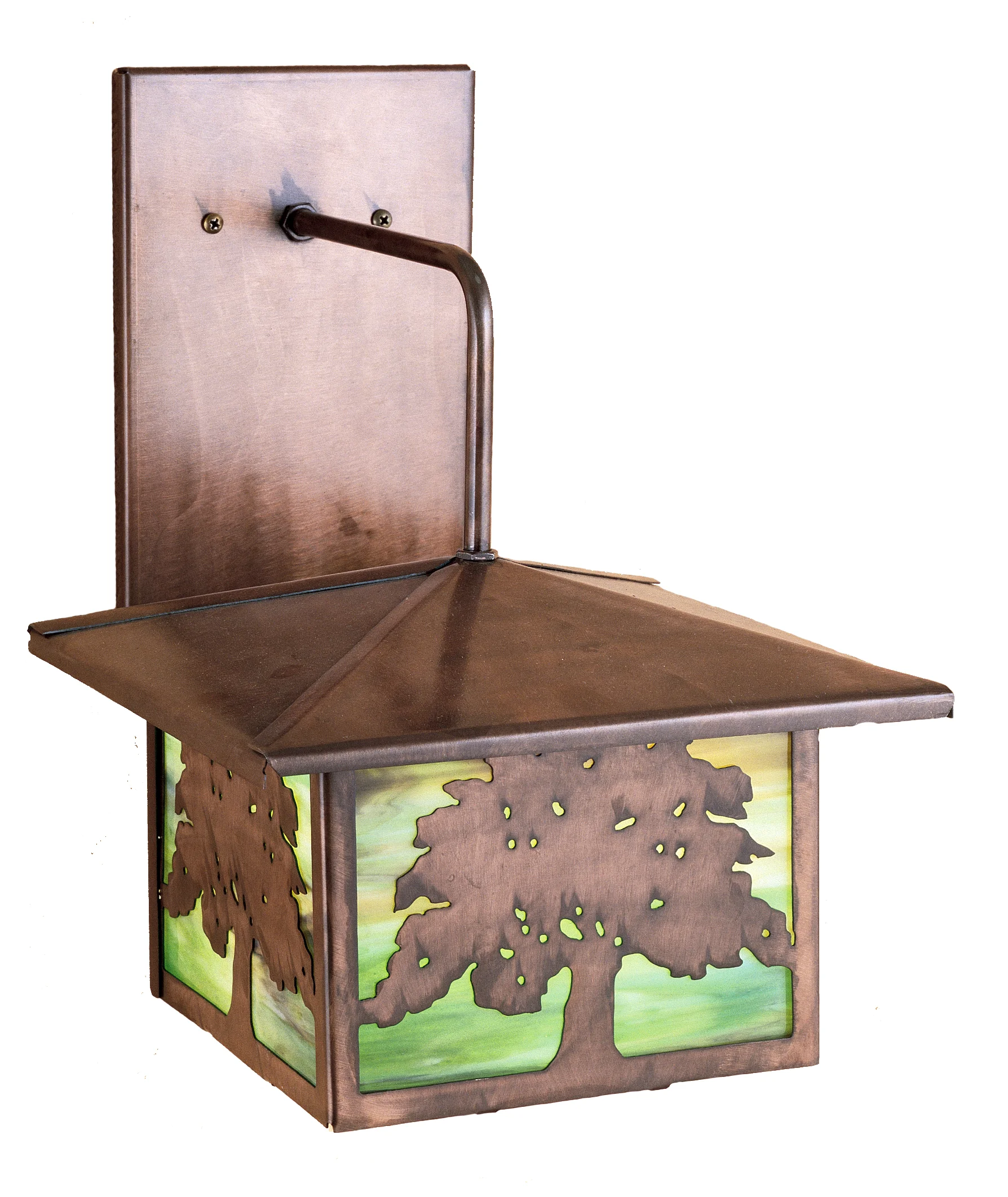 10"W Oak Tree Lantern Wall Sconce