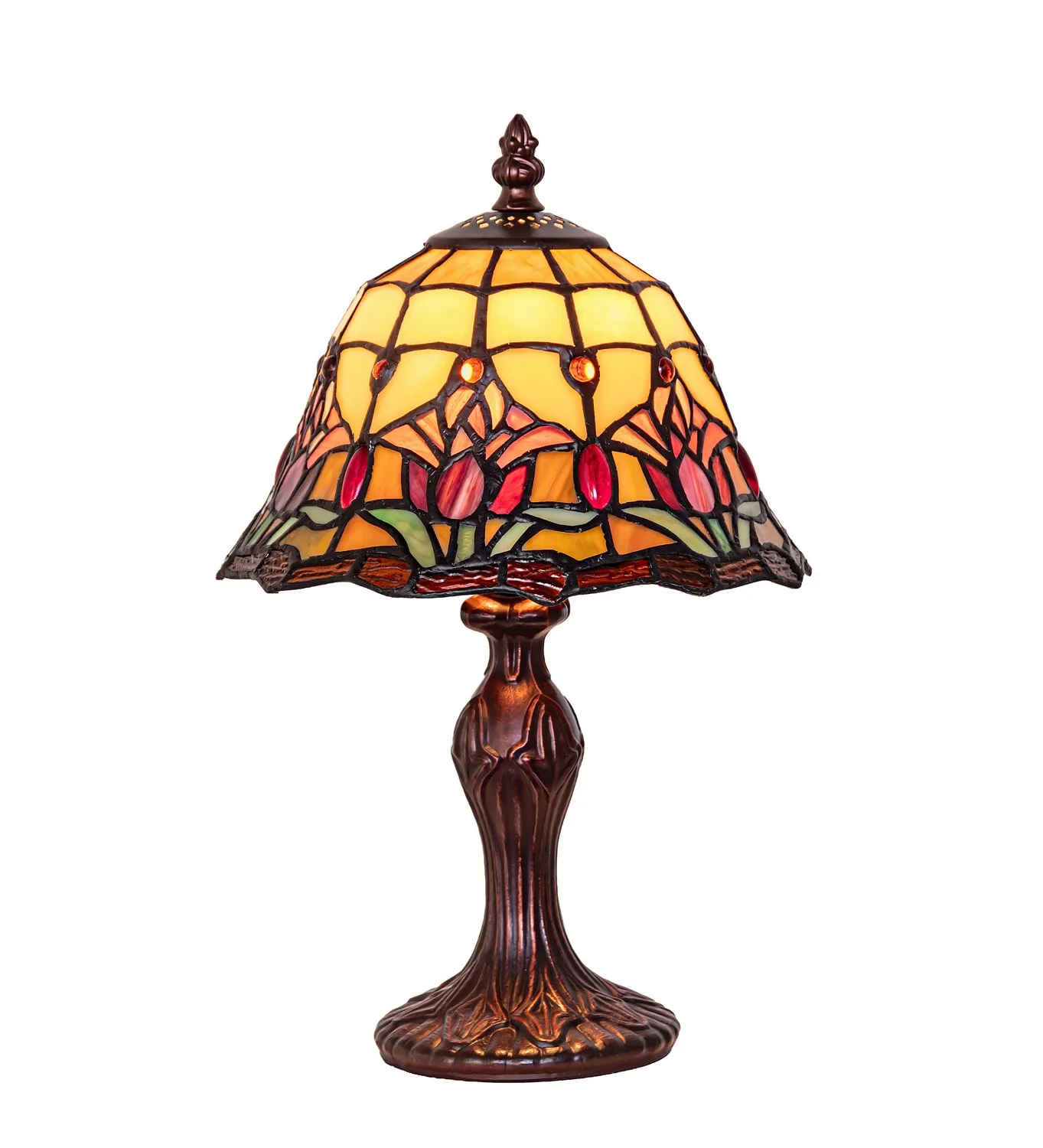 Colonial Tulip One Light Mini Lamp in Mahogany Bronze
