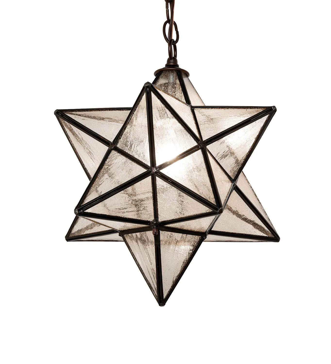 Moravian Star One Light Pendant in Mahogany Bronze