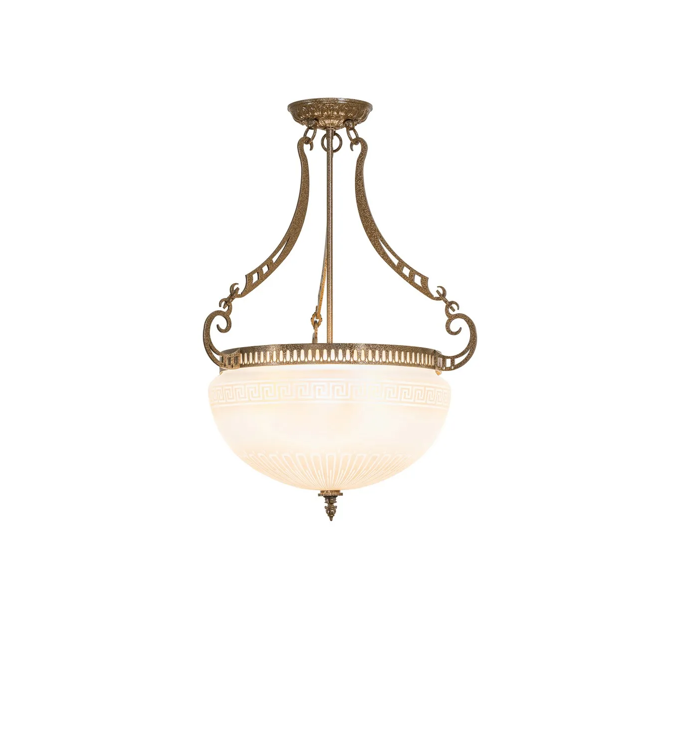 Ovum Aquinum Three Light Semi-Flush Mount in Nu Gold