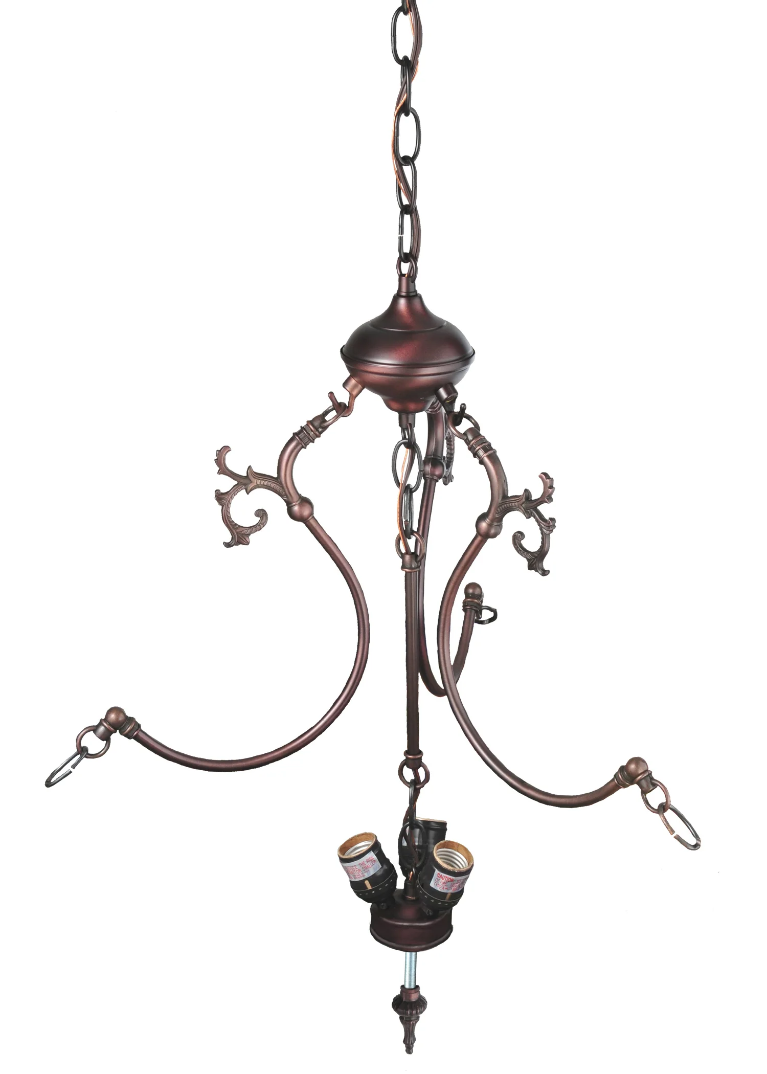 16" Wide Serpentine 3 Light Pendant Hardware