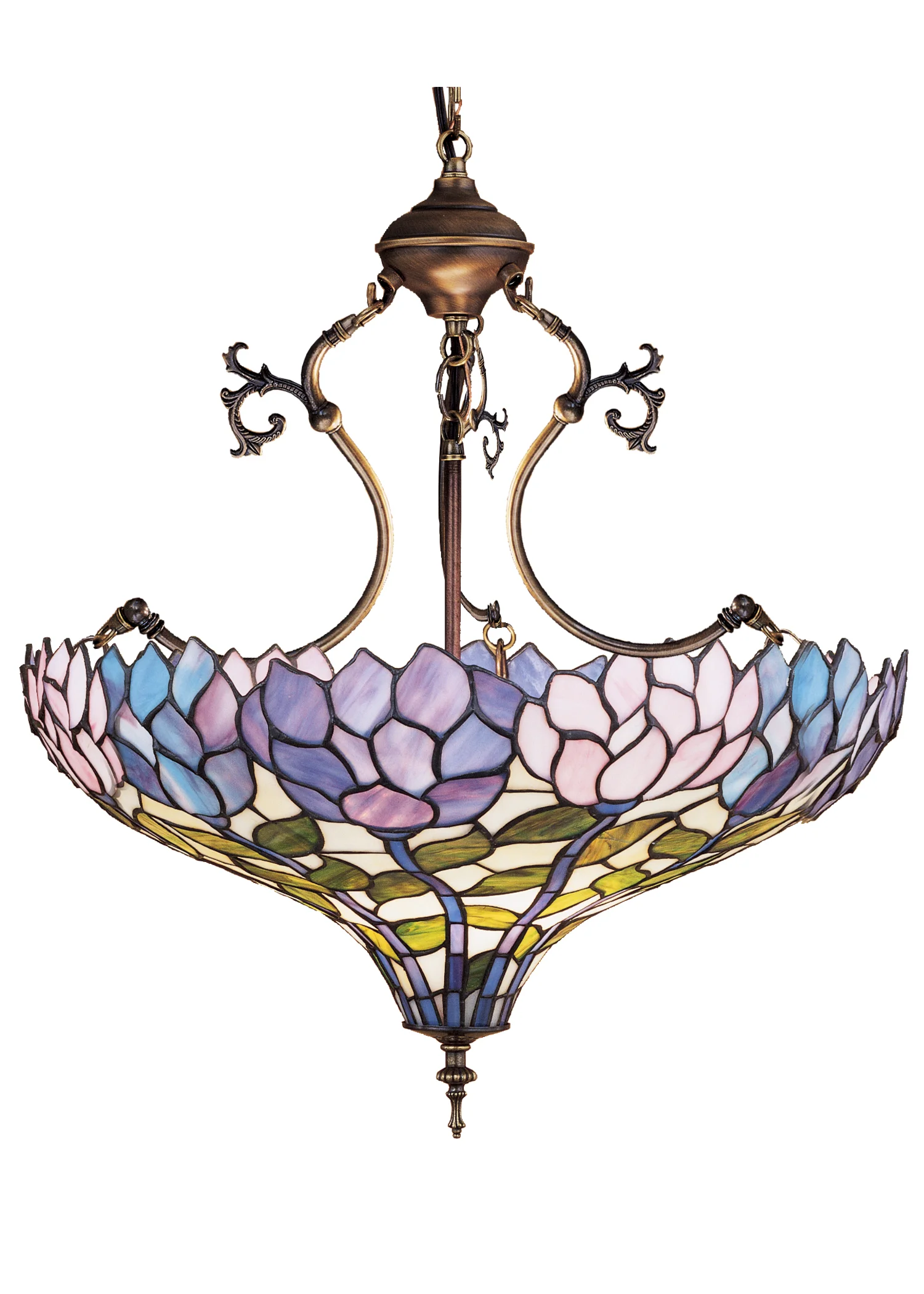 Wisteria Three Light Inverted Pendant in Mahogany Bronze