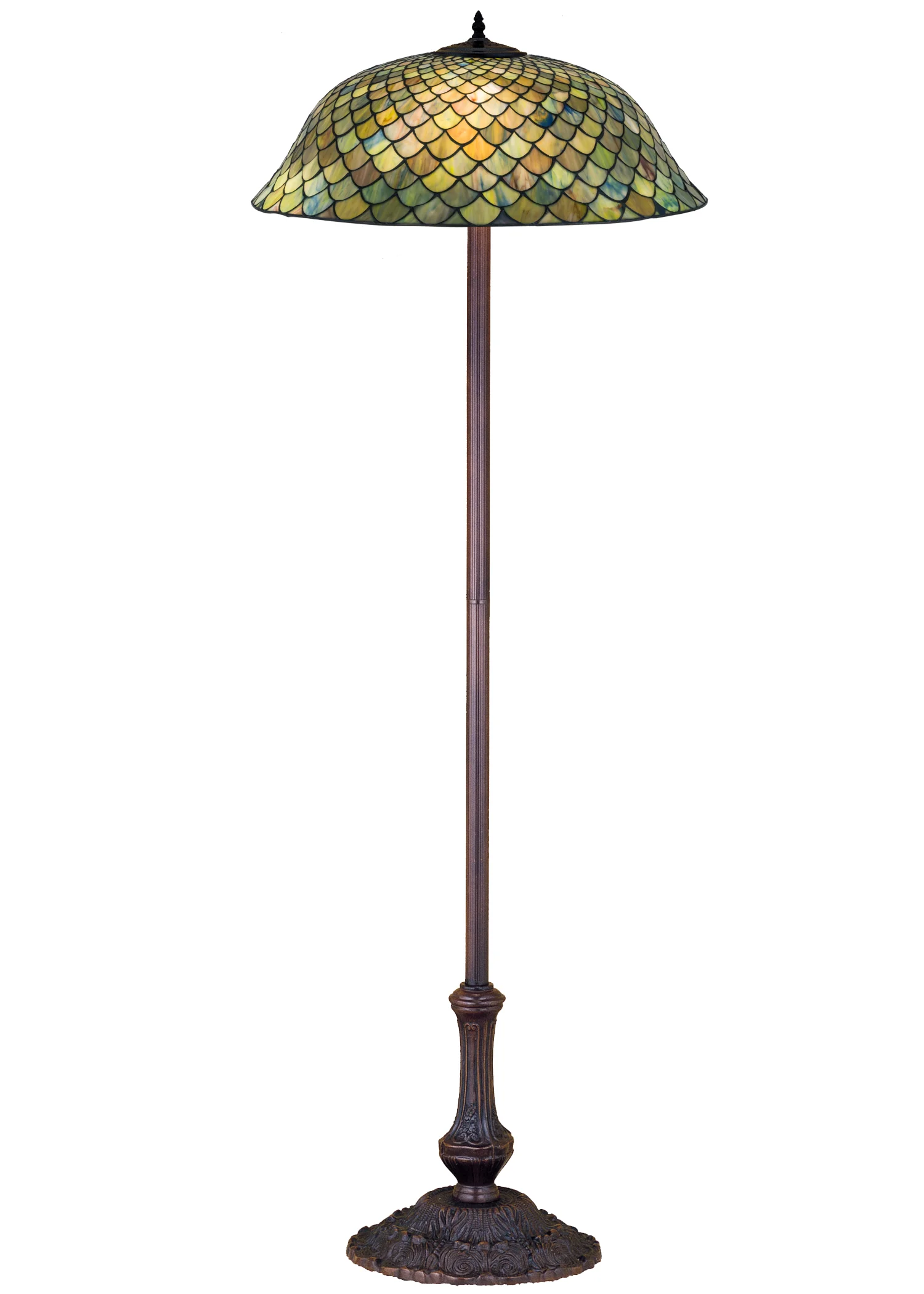 Fishscale Three Light Floor Lamp in Mahogany Bronze