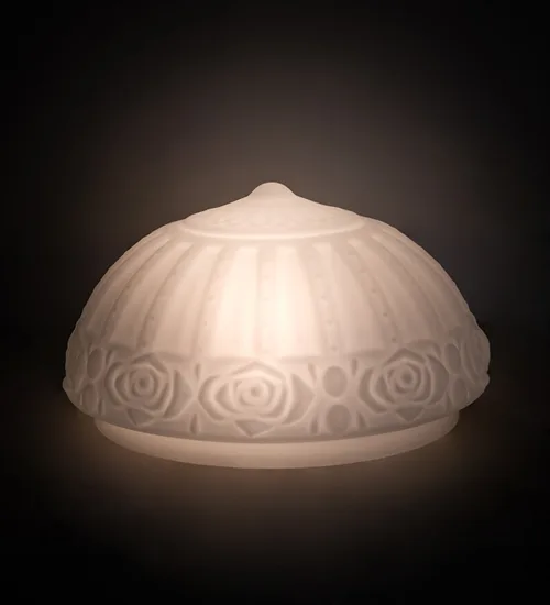 14" Wide White Puffy Rose Shade