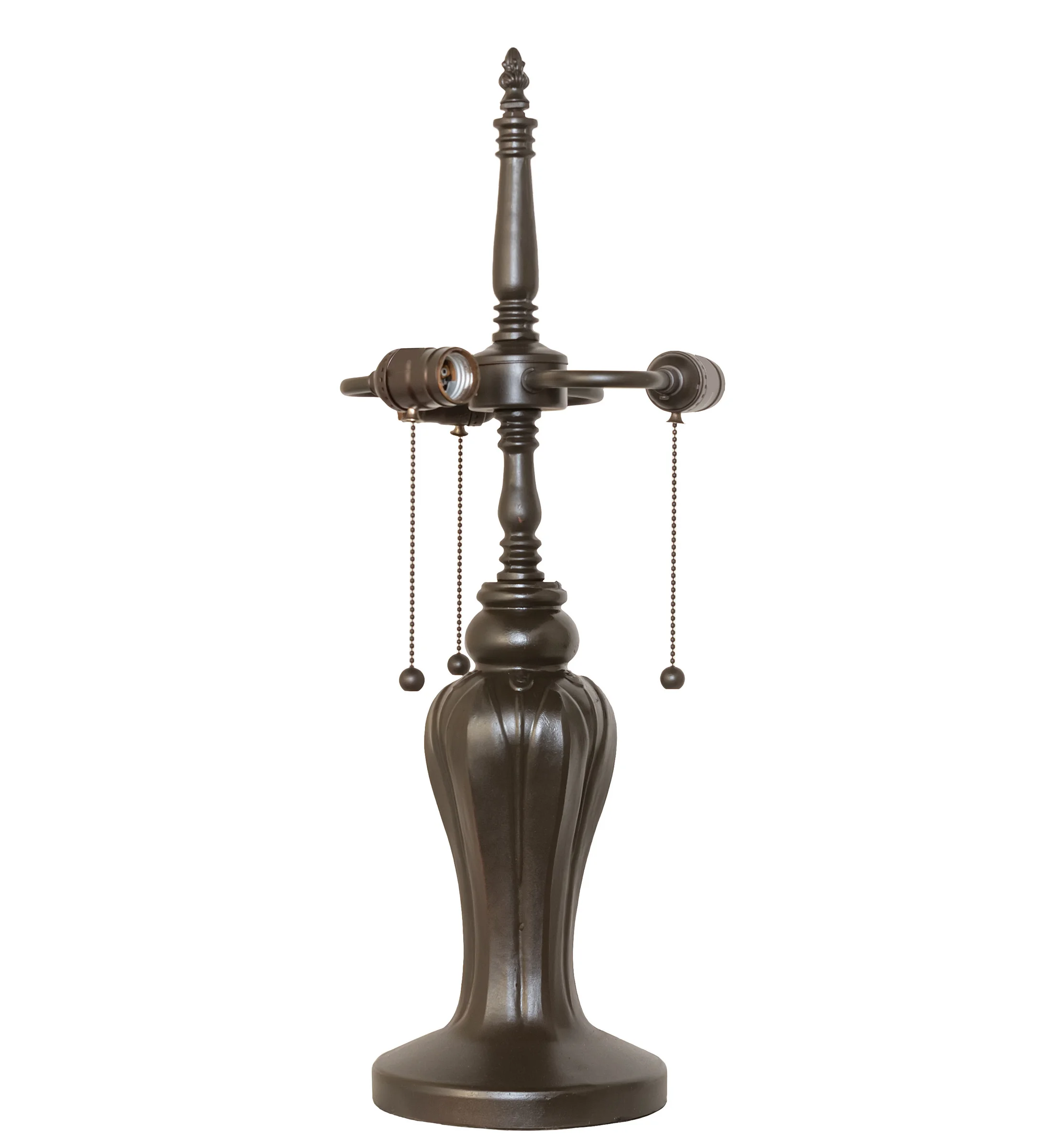 Tulip Vase Three Light Table Base in Mahogany Bronze