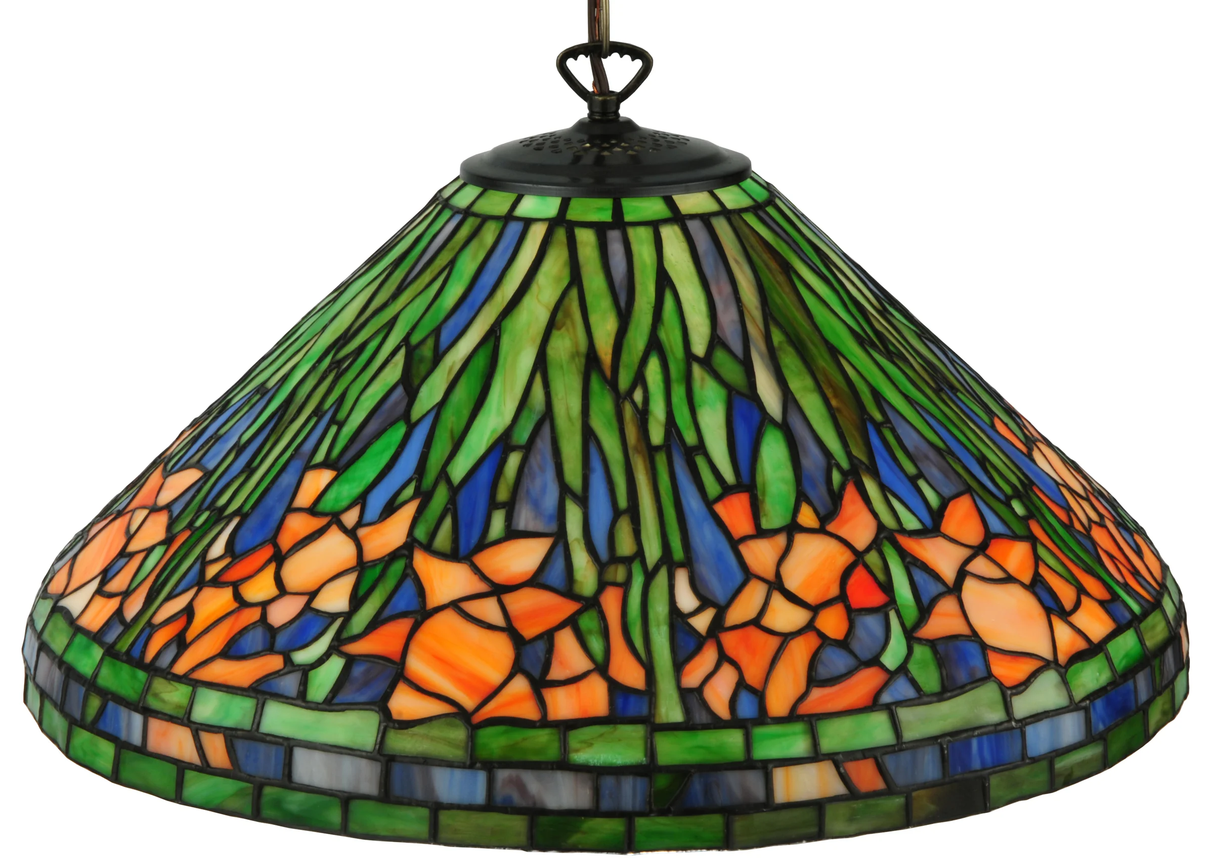Tiffany Daffodil One Light Pendant in Mahogany Bronze