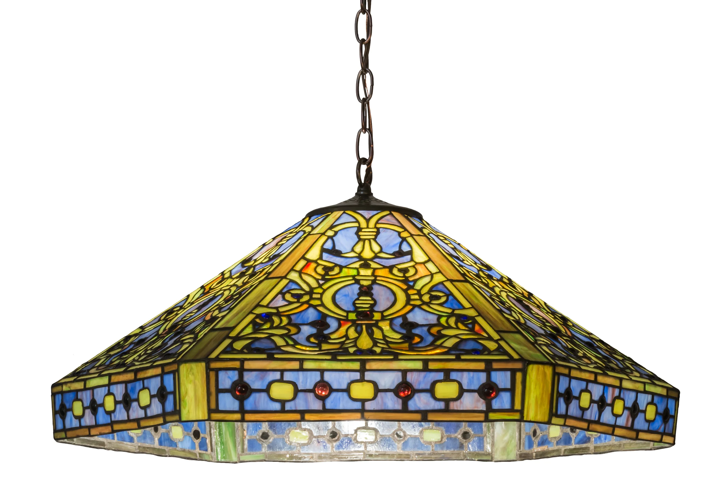 26"W Tiffany Elizabethan Pendant