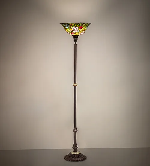 70" High Tiffany Rosebush Torchiere