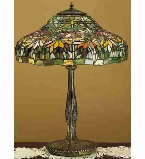 Poinsettia 25" Table Lamp in Mahogany Bronze