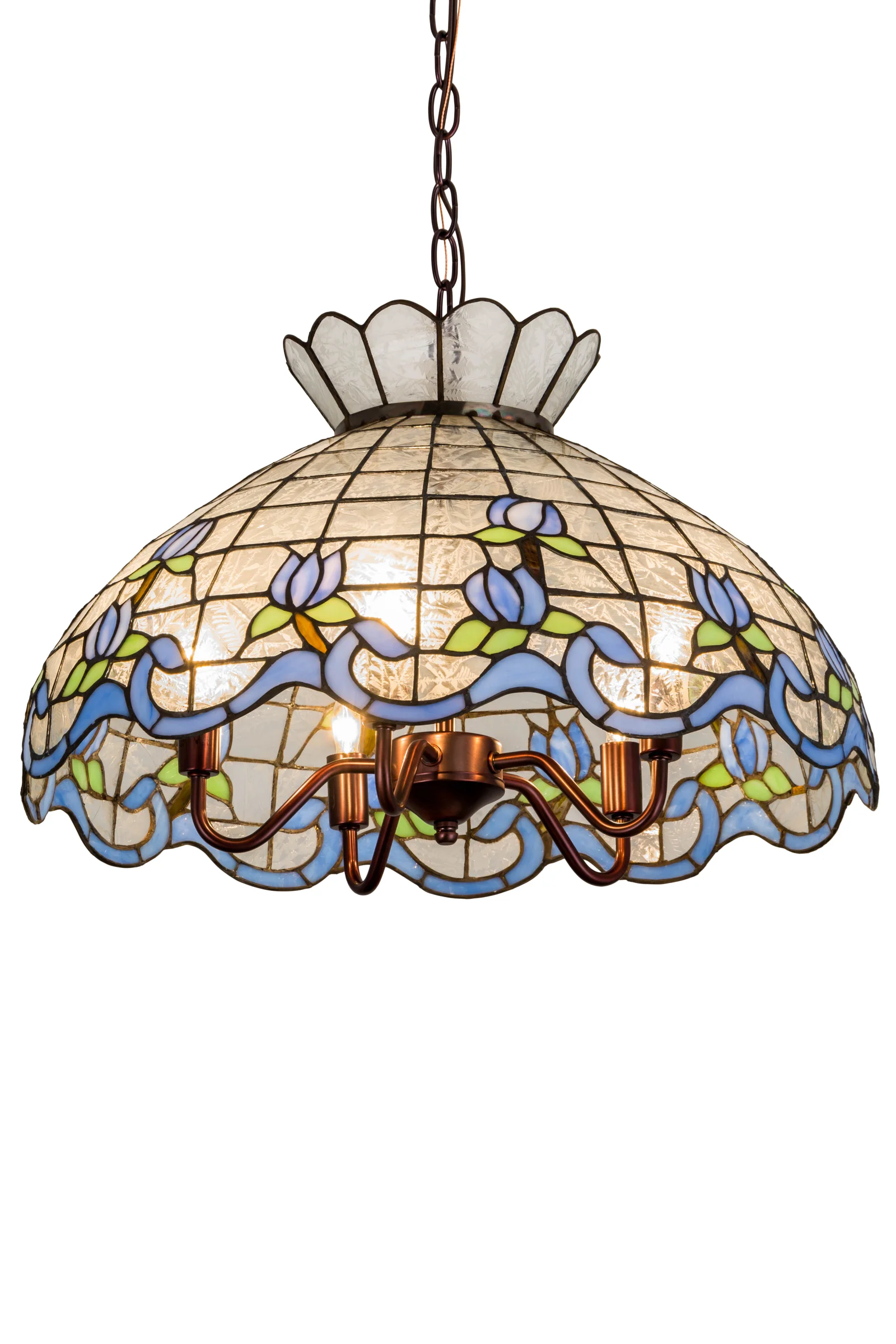 Roseborder Five Light Pendant in Mahogany Bronze