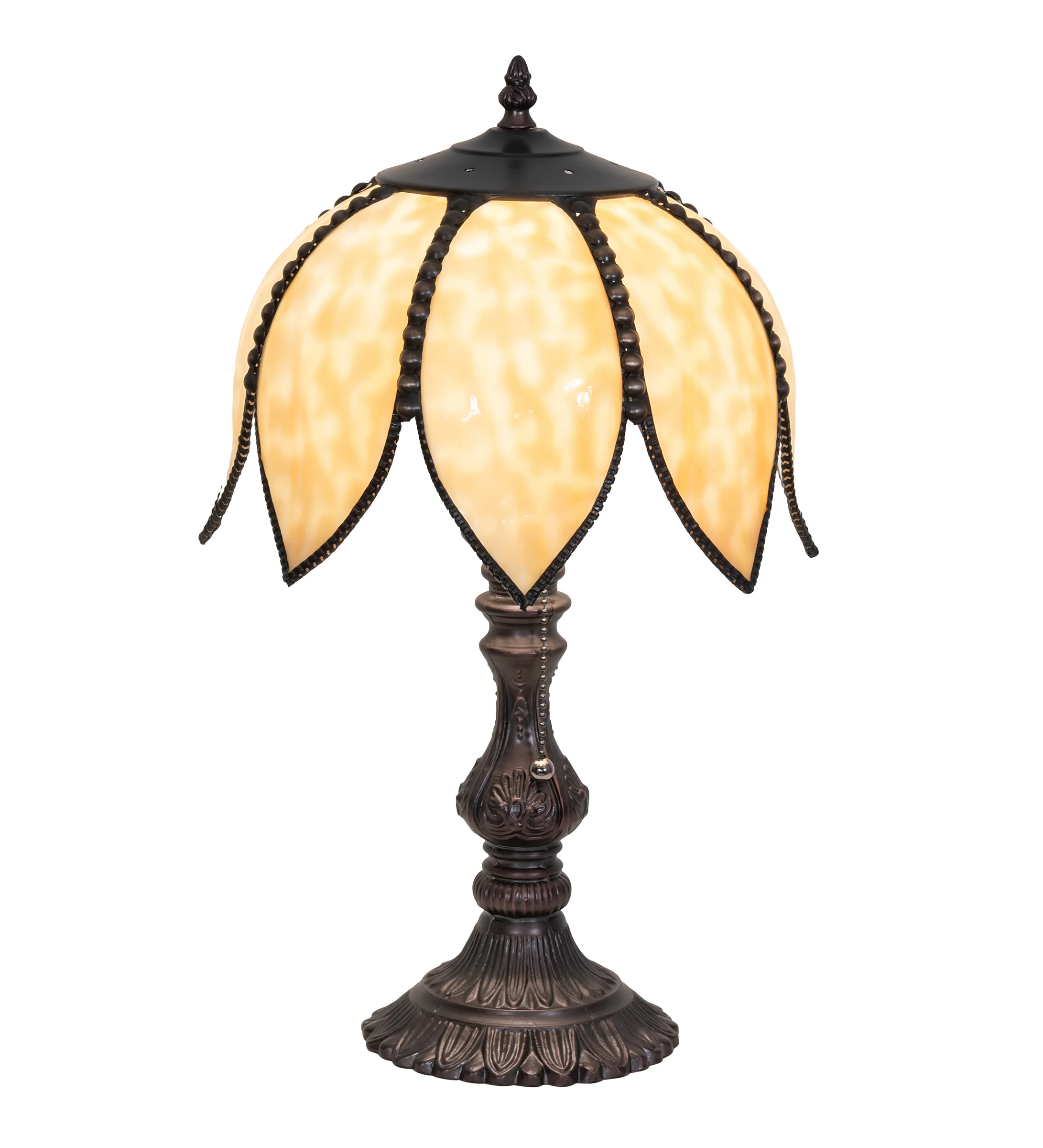 Tulip One Light Table Lamp in Craftsman Brown On Brass Mahogany Bronze