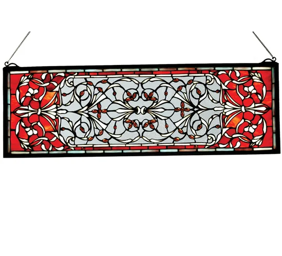29"W x 9.5"H Versailles Transom Stained Glass Window