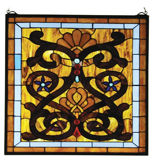 20.75"W X 20.25"H Mandolin Stained Glass Window