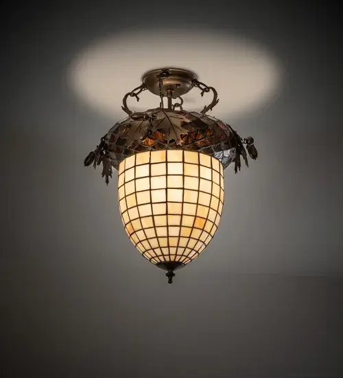 The material is Steel and Glass. The finish is Antique Copper. The shade is Stained Glass.
