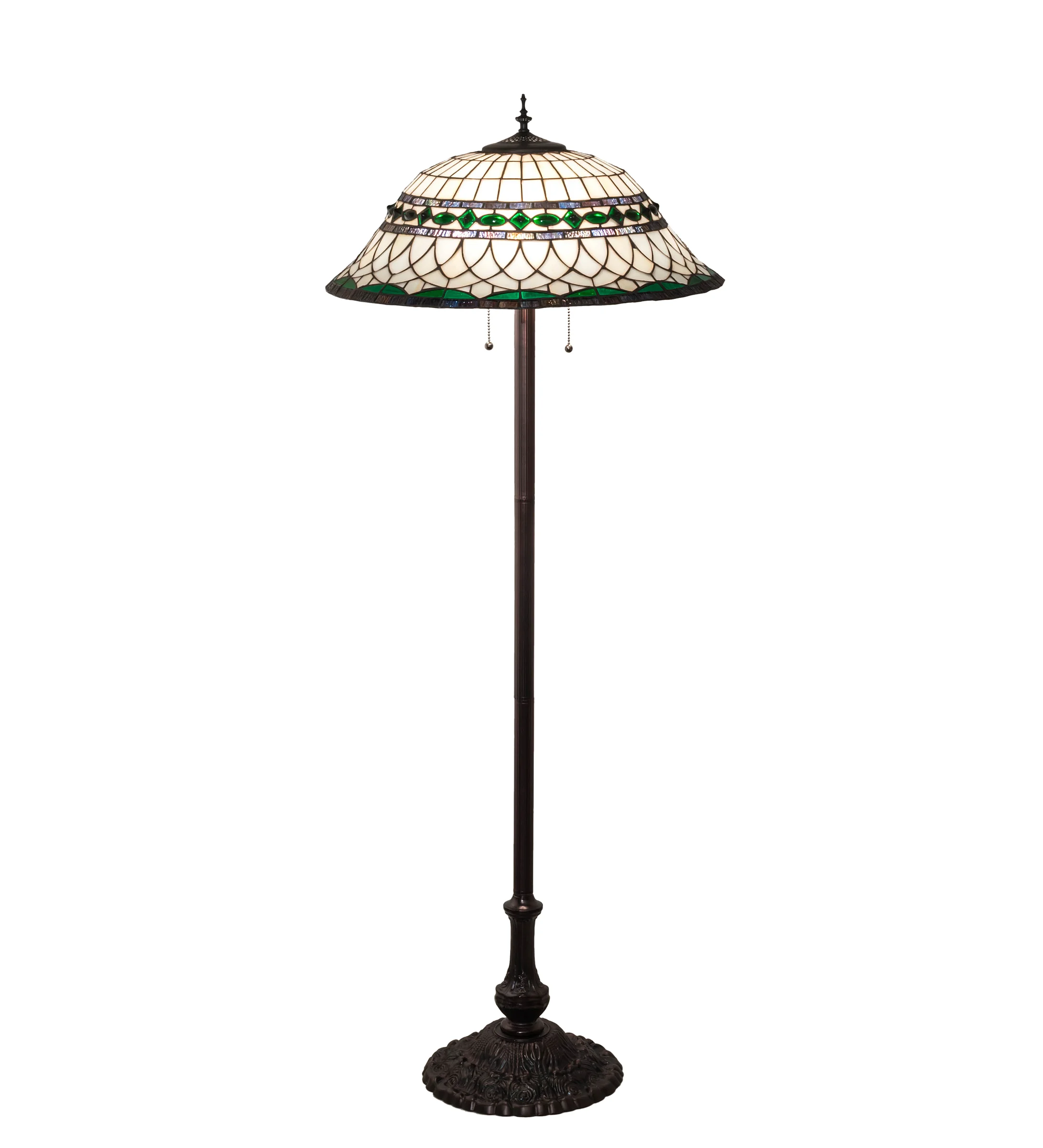 Tiffany Roman Three Light Floor Lamp in Mahogany Bronze