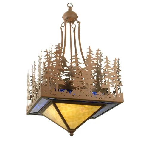 Pine Lake Four Light Inverted Pendant in Rust
