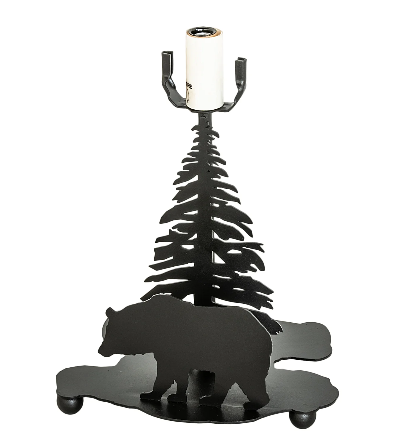 Lone Bear One Light Table Base in Textured Black