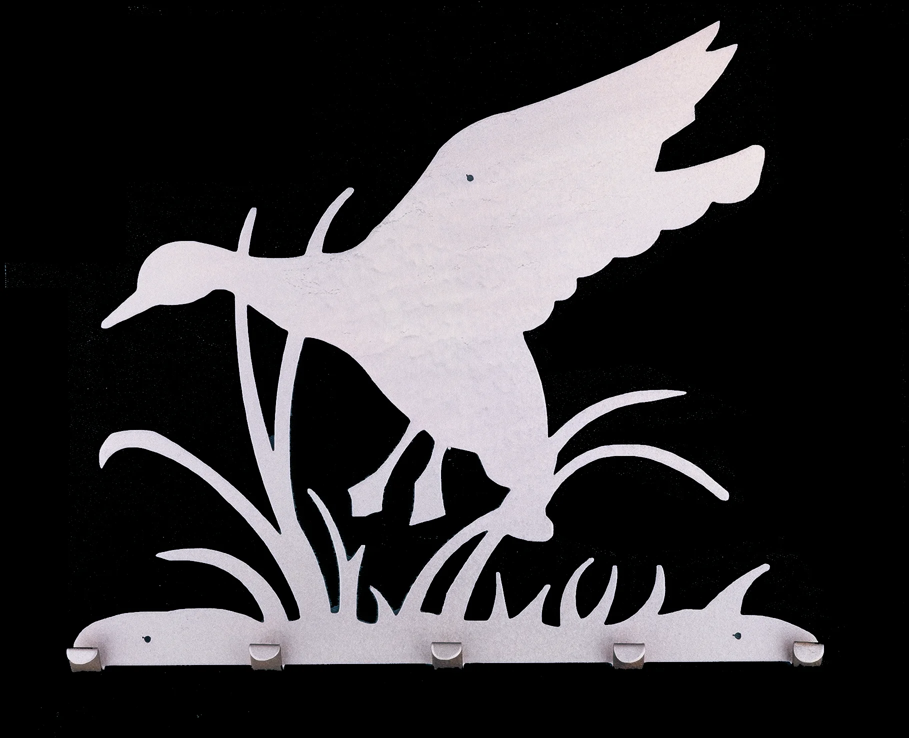 Ducks In Flight 5 Hooks Coat Rack in Pewter