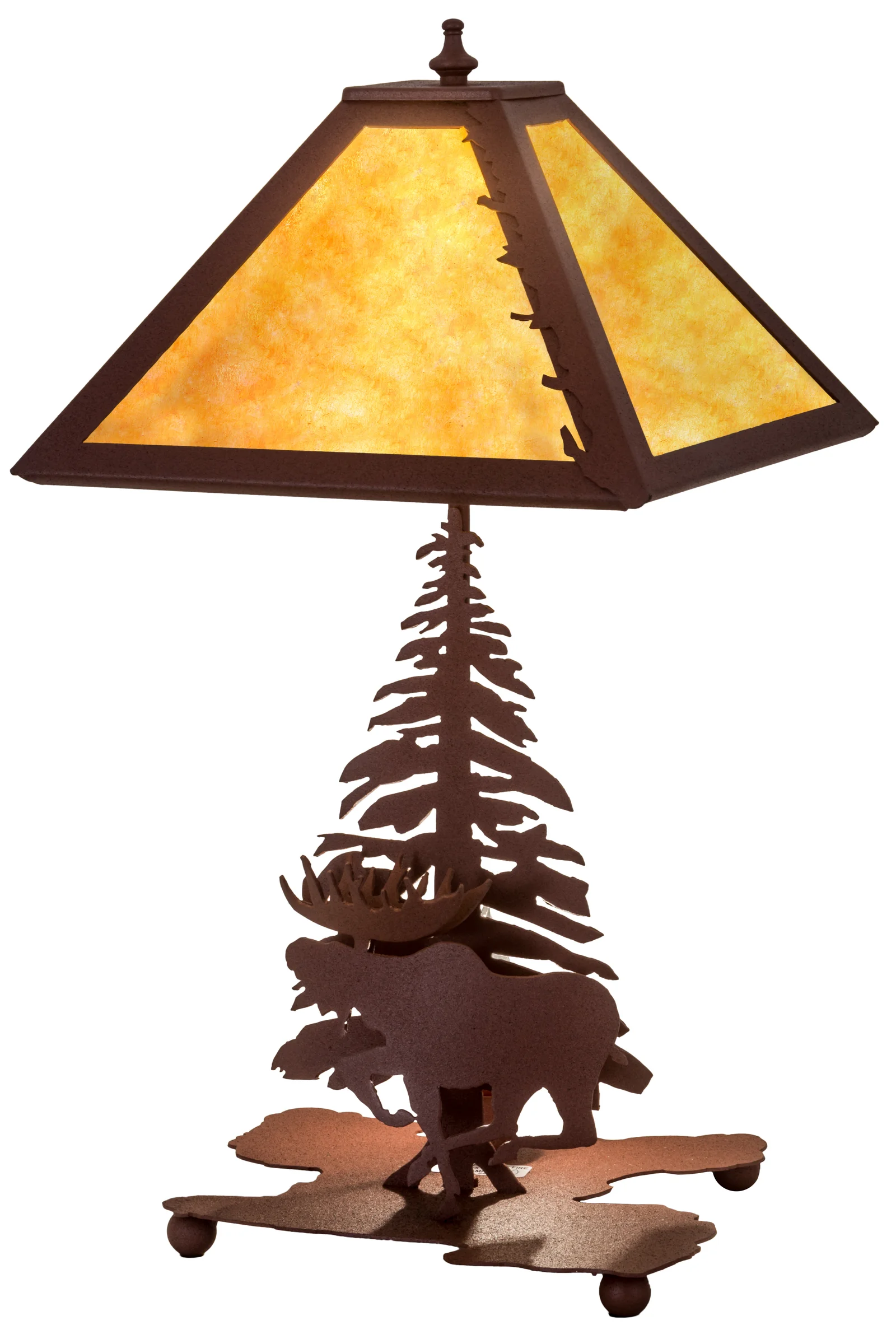 Moose On The Loose Table Lamp in Hand Painted Rust Rust
