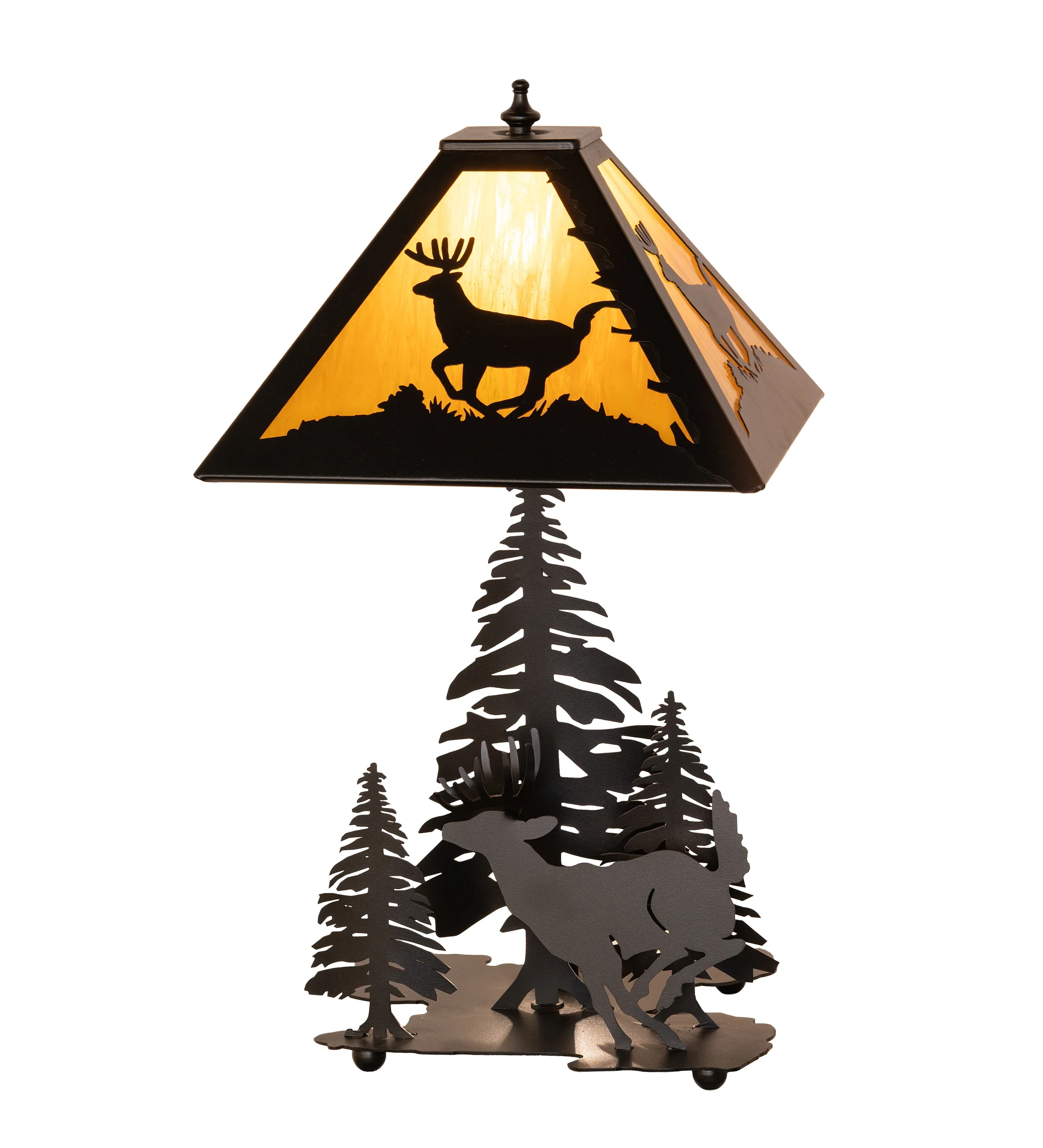 Lone Deer Table Lamp in Textured Black Textured Black