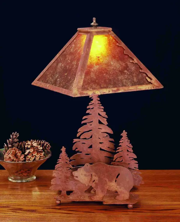 The Meyda Tiffany - Grizzly Bear Through The Trees by Meyda Lighting