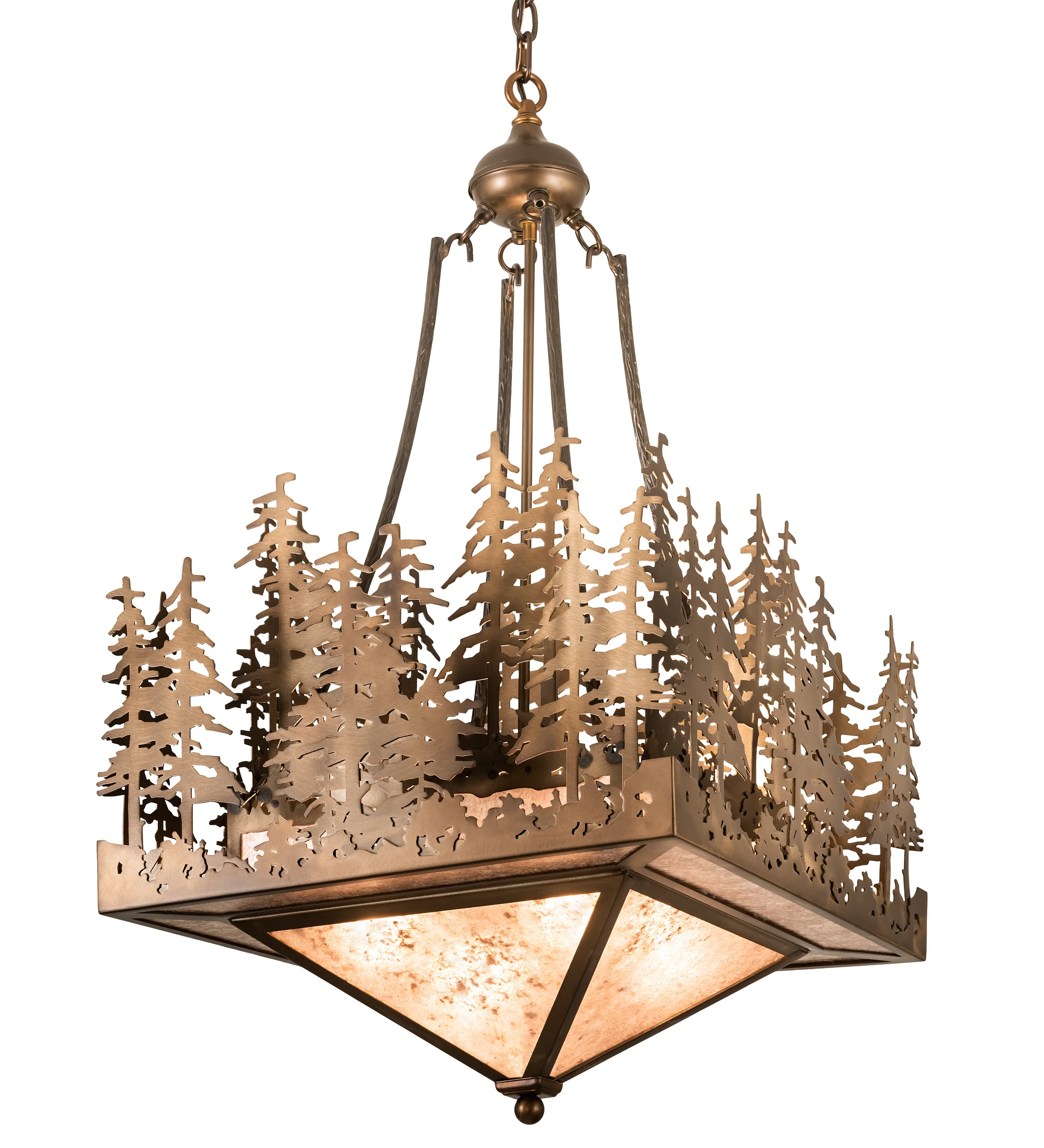 Pine Lake Four Light Inverted Pendant in Antique Copper