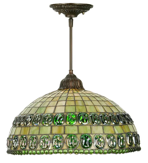 16" Wide Tiffany Turtleback Double Belted Pendant