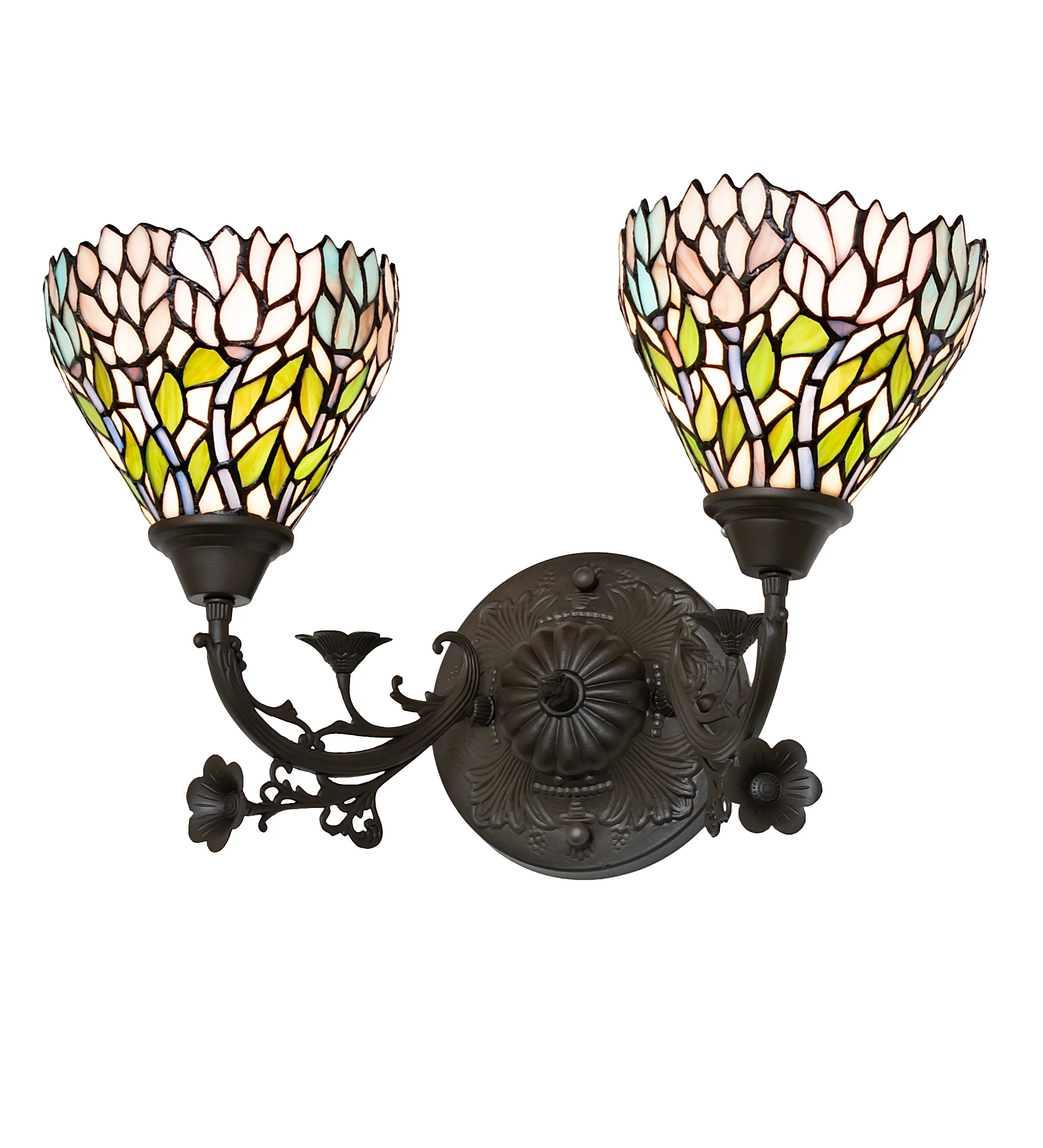 Wisteria Two Light Wall Sconce in Mahogany Bronze