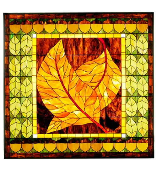 58.1"W X 56.6"H Harvest Festival Stained Glass Window