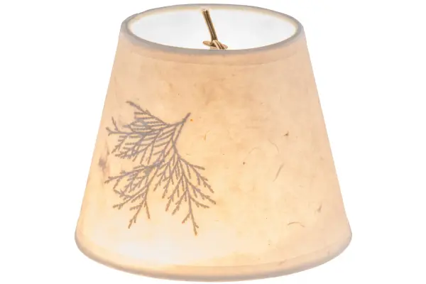 Every item is a unique handcrafted work of art. Natural variations in the wide array of materials that we use to create each Meyda product make every item a masterpiece of its own. Photographs are a general representation of the product. Colors and designs will vary. Collection: Pine Branch Finish: Pressed Flower Glass: Beige Width: 5.50" Height: 4.50" Length: 5.50" Weight: 1.00 lb Country of Origin: China Safety Listing: Dry