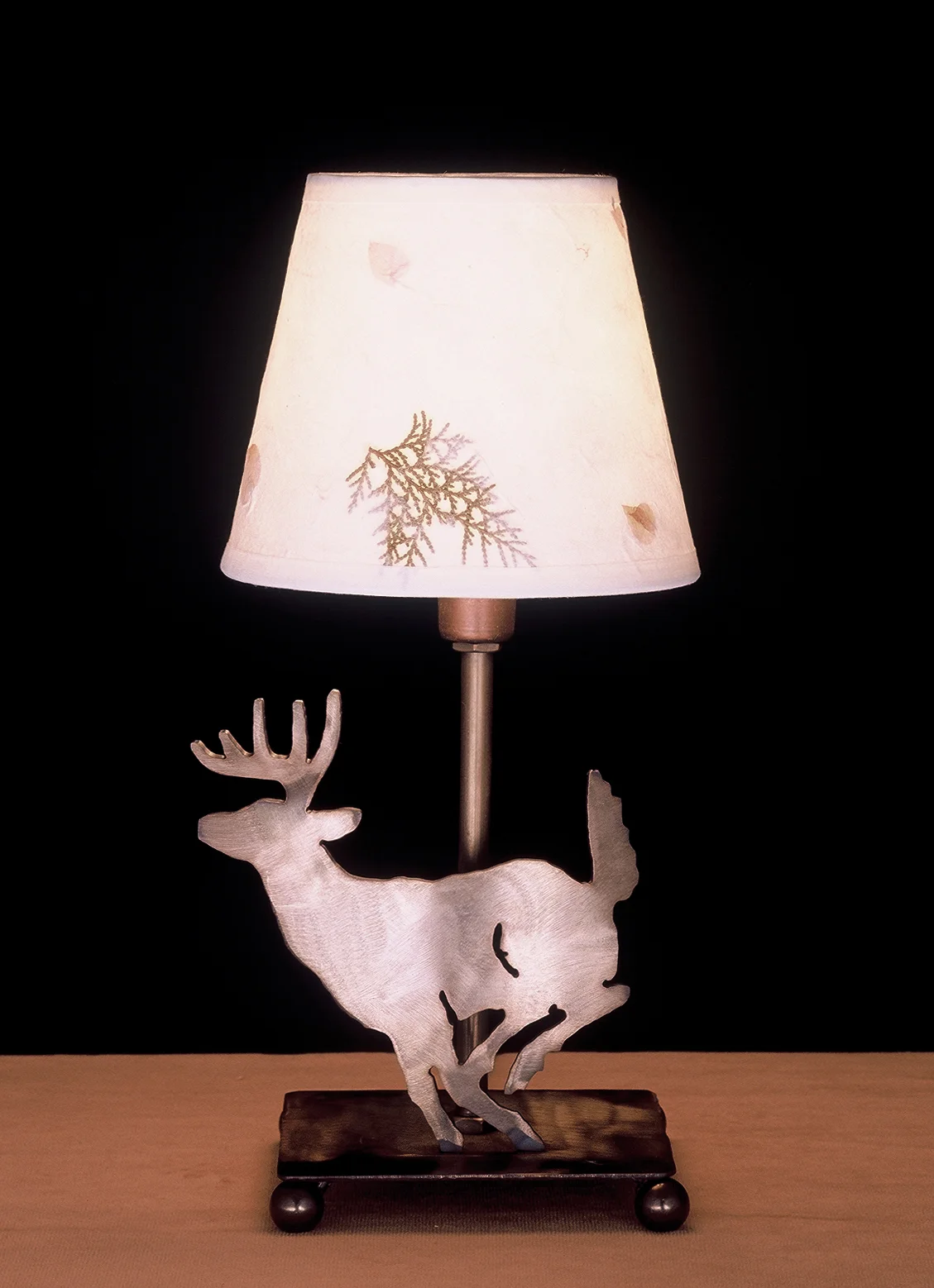 Lone Deer One Light Table Base in Antique Copper
