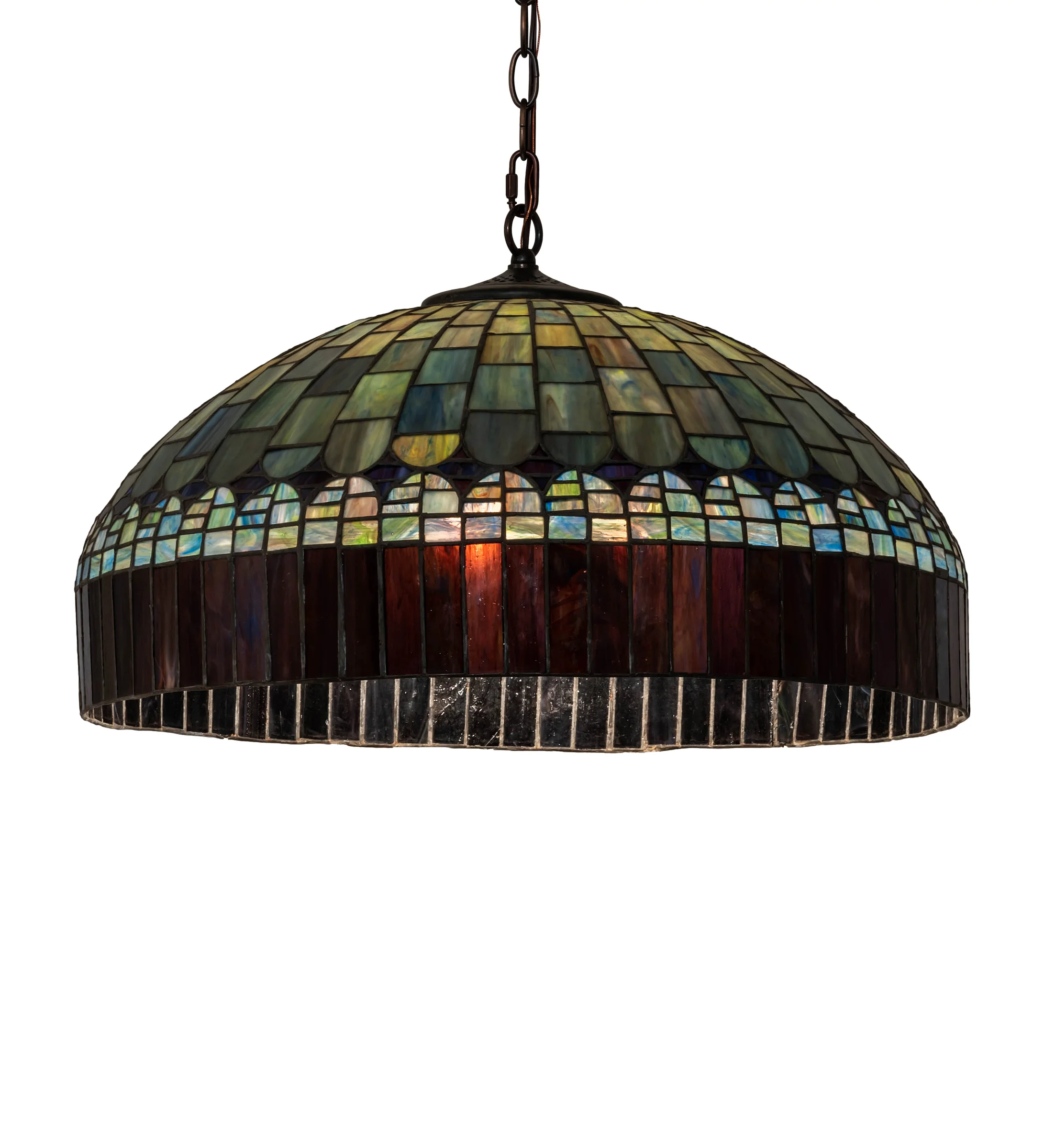 Tiffany Candice Three Light Pendant in Mahogany Bronze