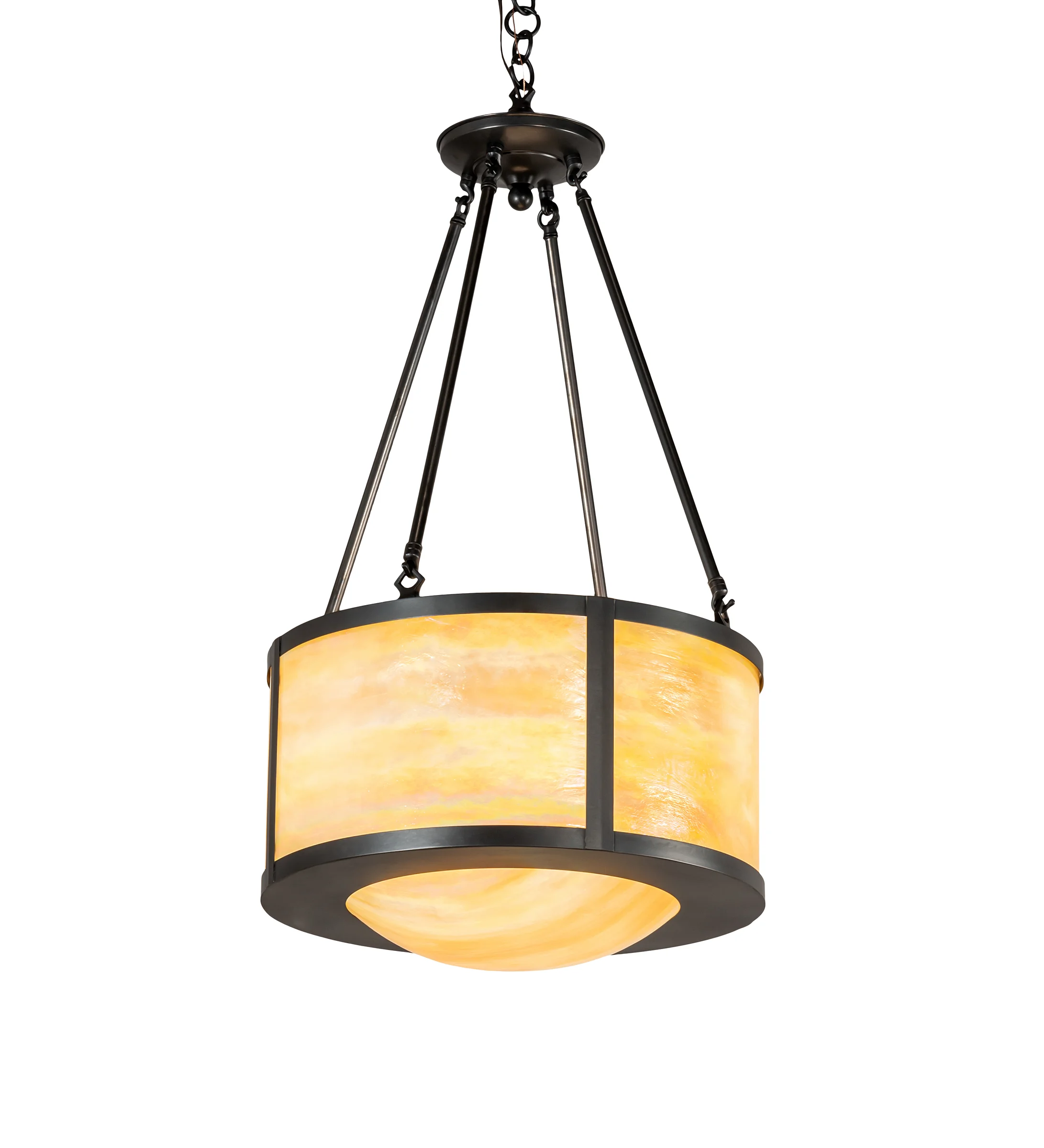 Pomona Four Light Inverted Pendant in Craftsman Brown