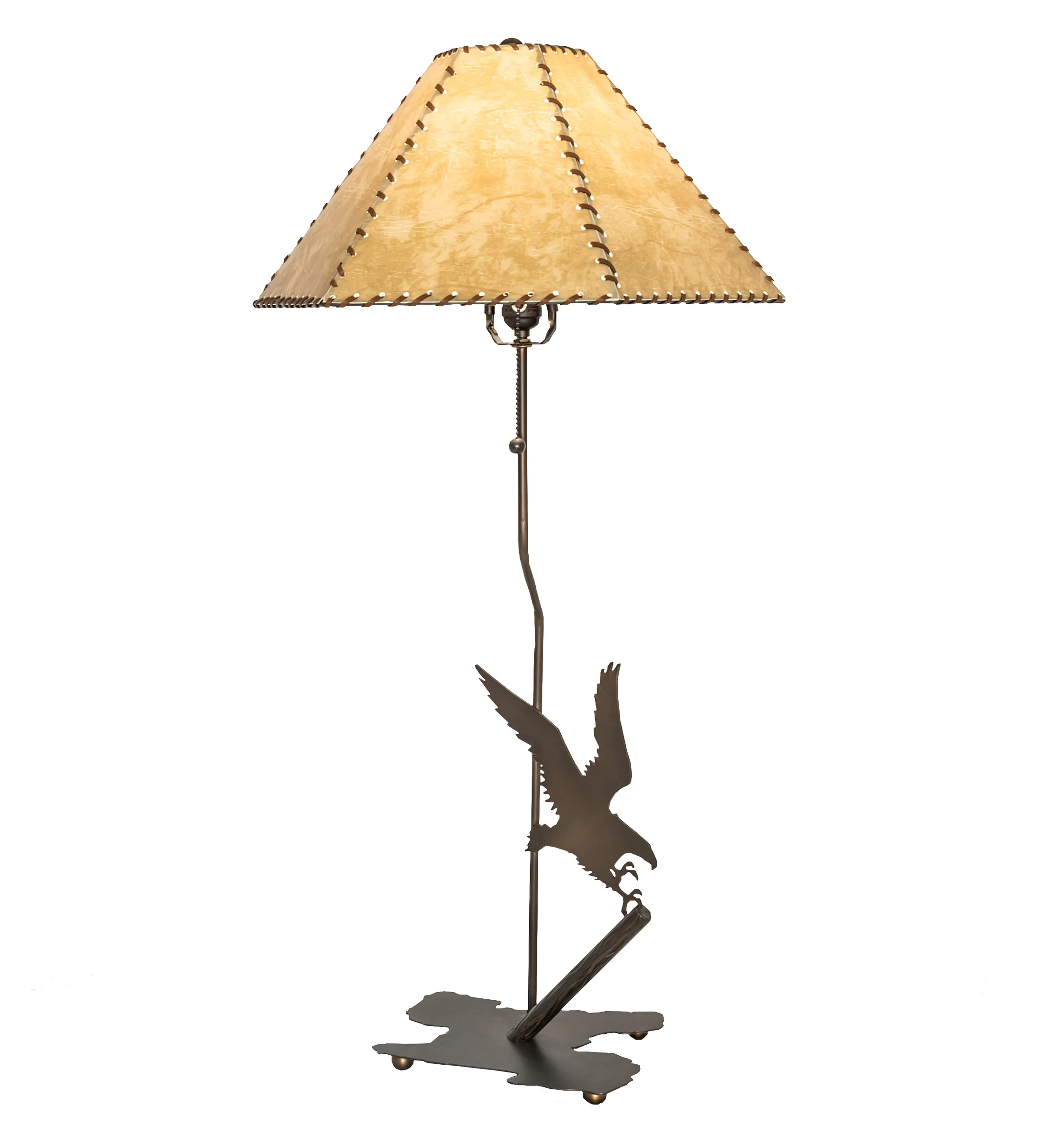 36" High Strike of the Eagle Faux Leather Shade Table Lamp