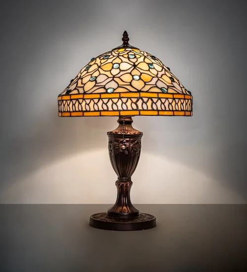 10" High Jeweled Quatrefoil Accent Lamp