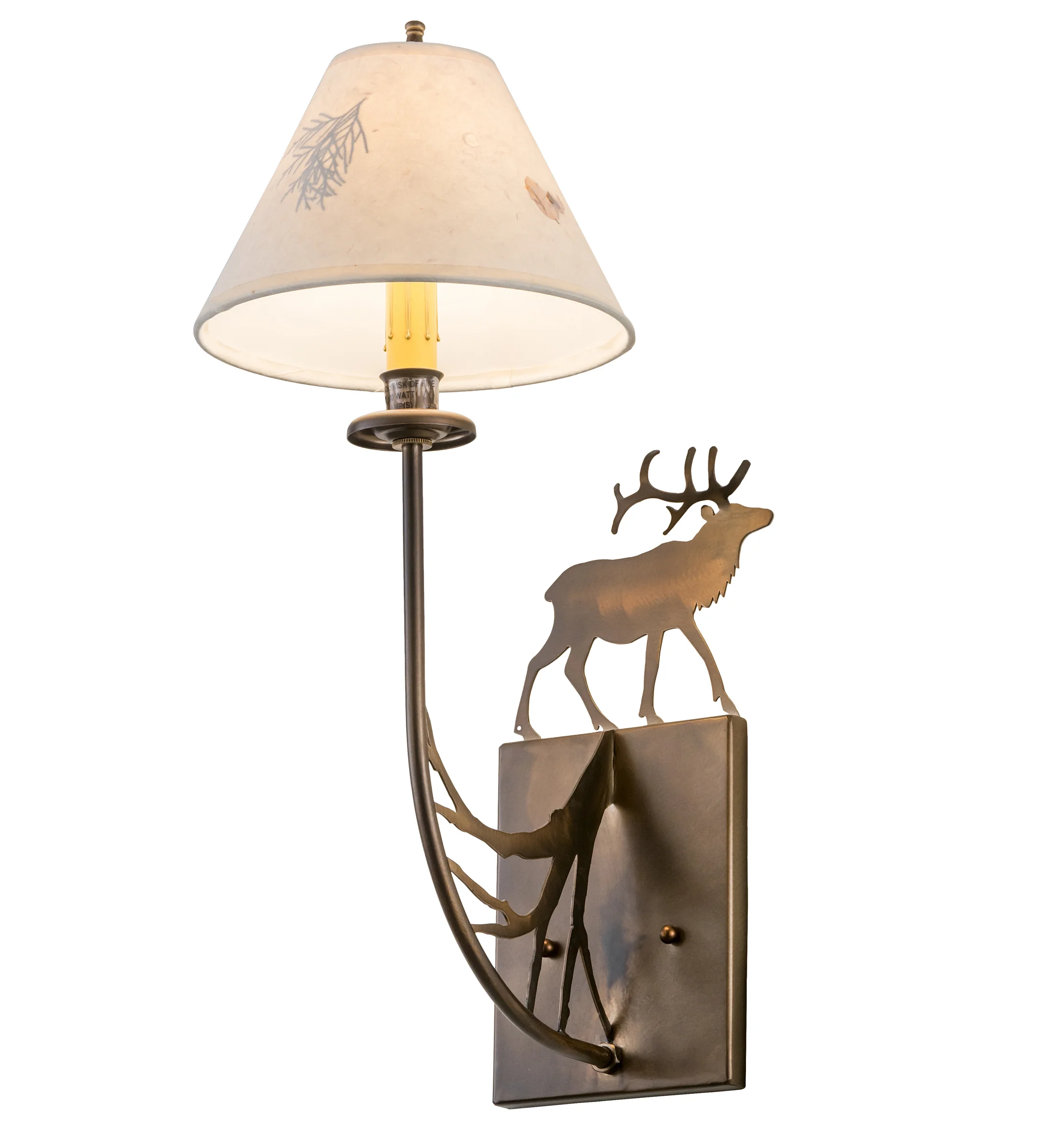 8" Wide Lone Elk Wall Sconce