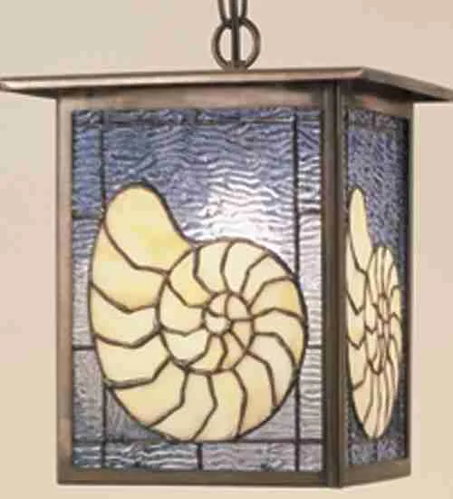 Seashell One Light Pendant in Antique Copper