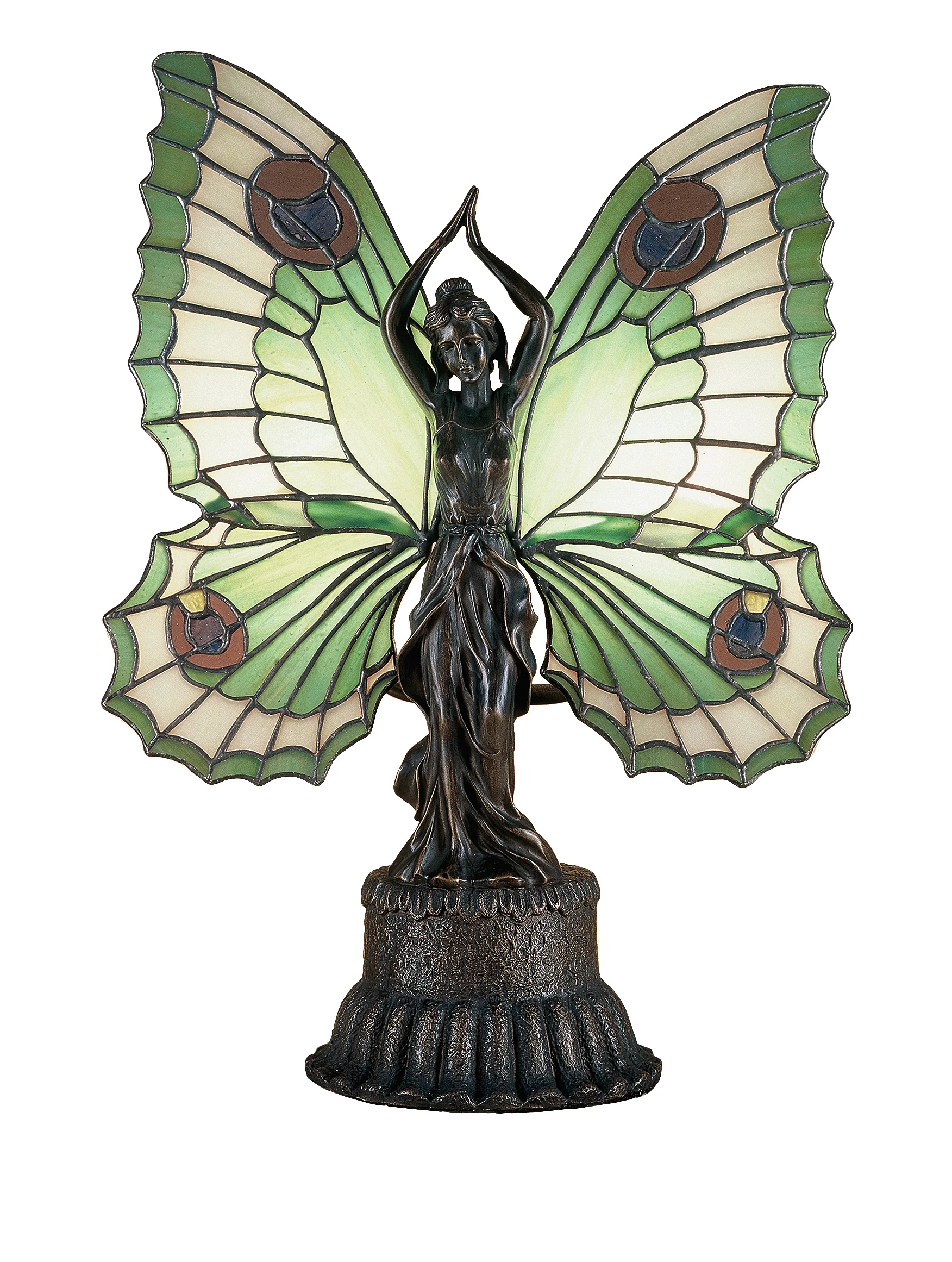 Butterfly Lady Two Light Accent Lamp in Antique Brass