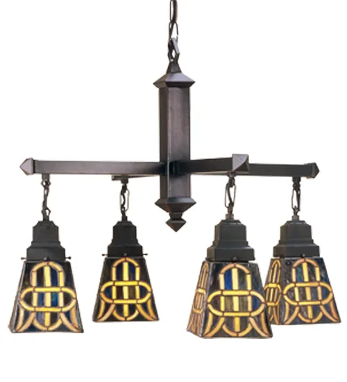 26" Wide Knotwork Mission 4 Light Chandelier