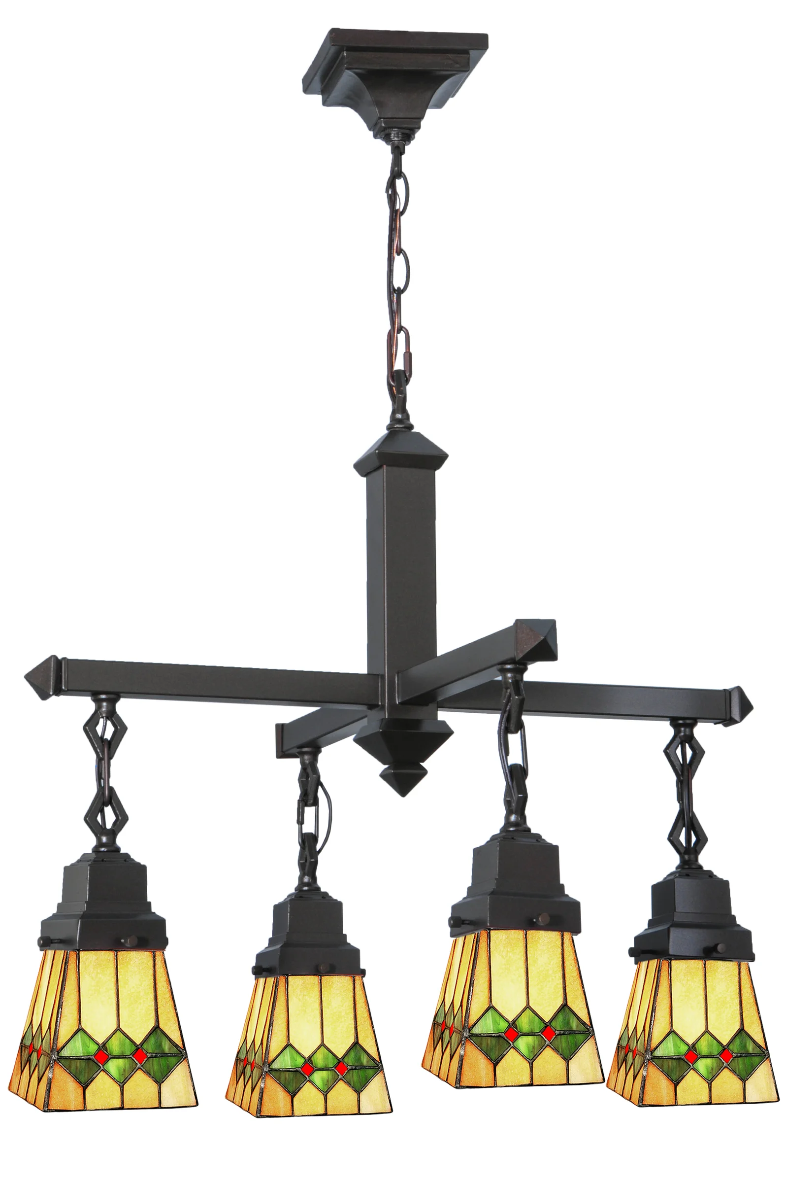 26"W Martini Mission 4 LT Chandelier
